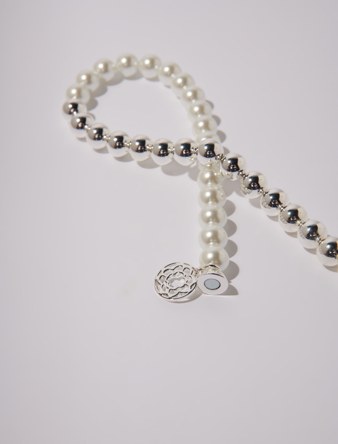 Mixed pearl choker necklace Black / Gray For Women | Maje