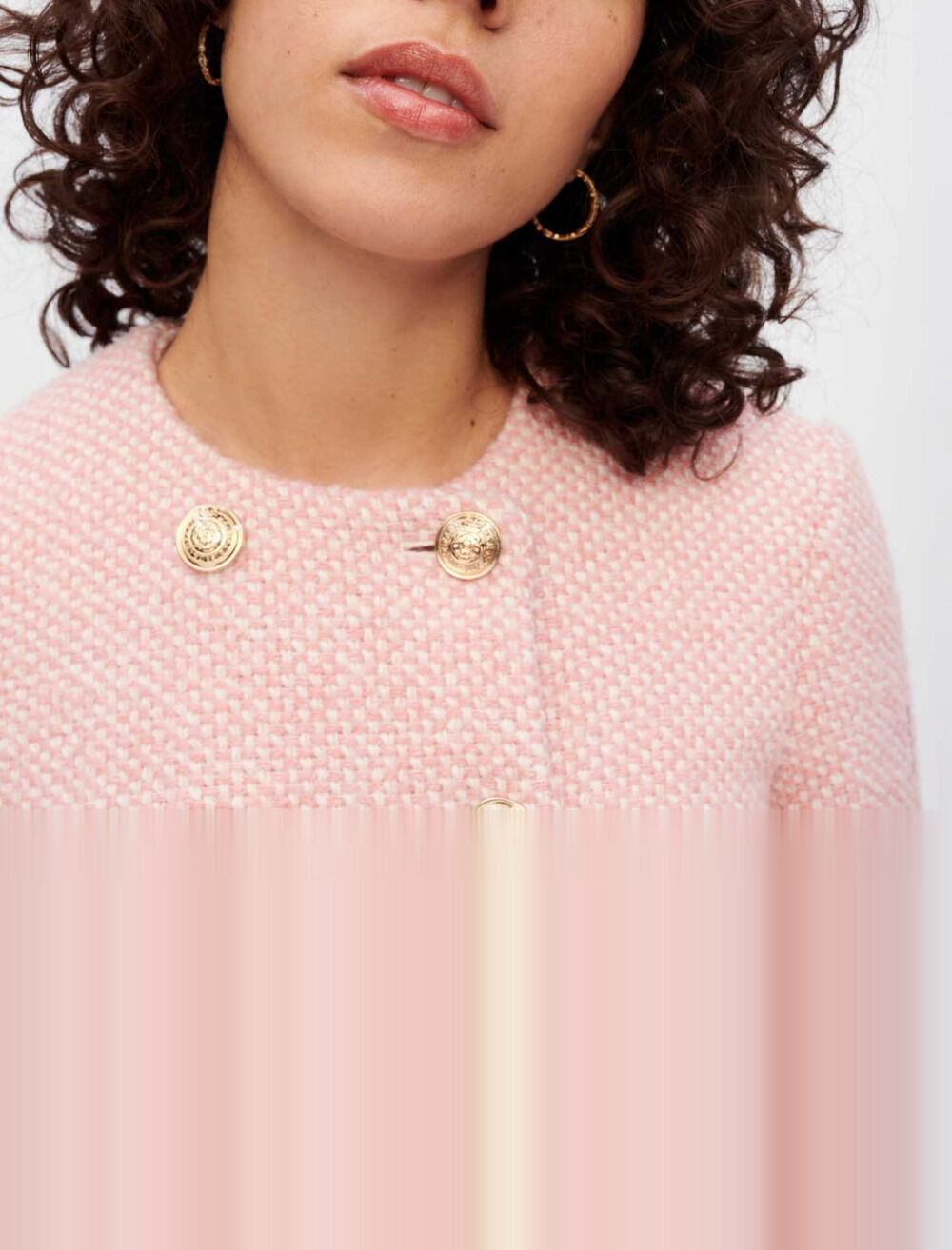 majeピンク ツイード ジャケット Pink and ecru marl tweed jacket