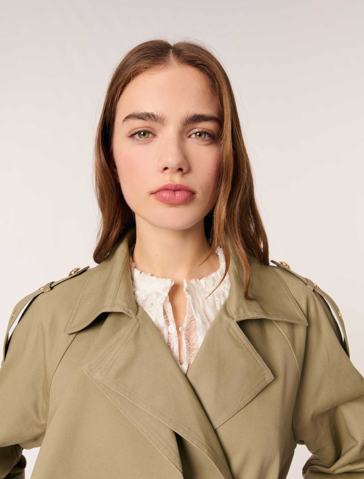 Studded trench coat