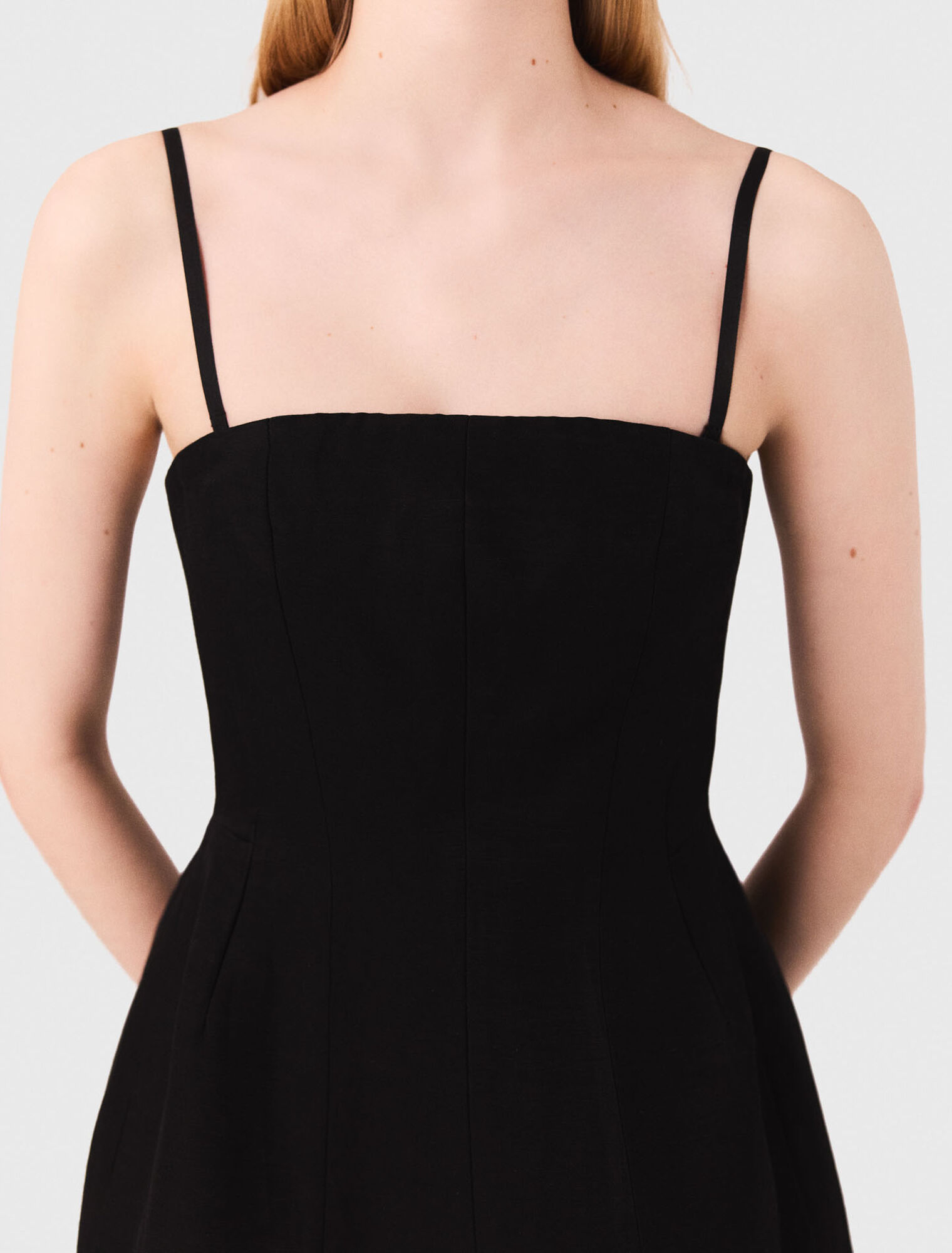 Mini strapless linen dress