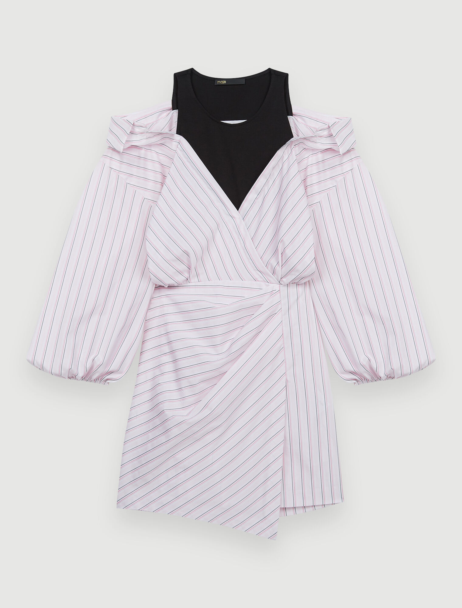 Striped trompe l'oeil dress