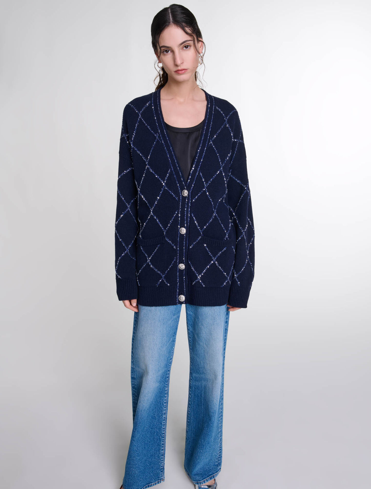 Longline wool cardigan