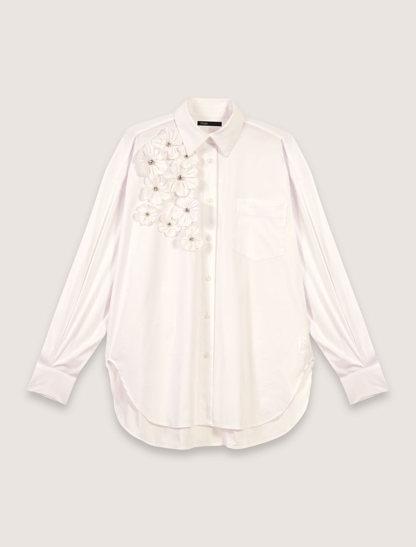 Generic Women's Solid Lace T-Shirt Tops O-Neck Flower