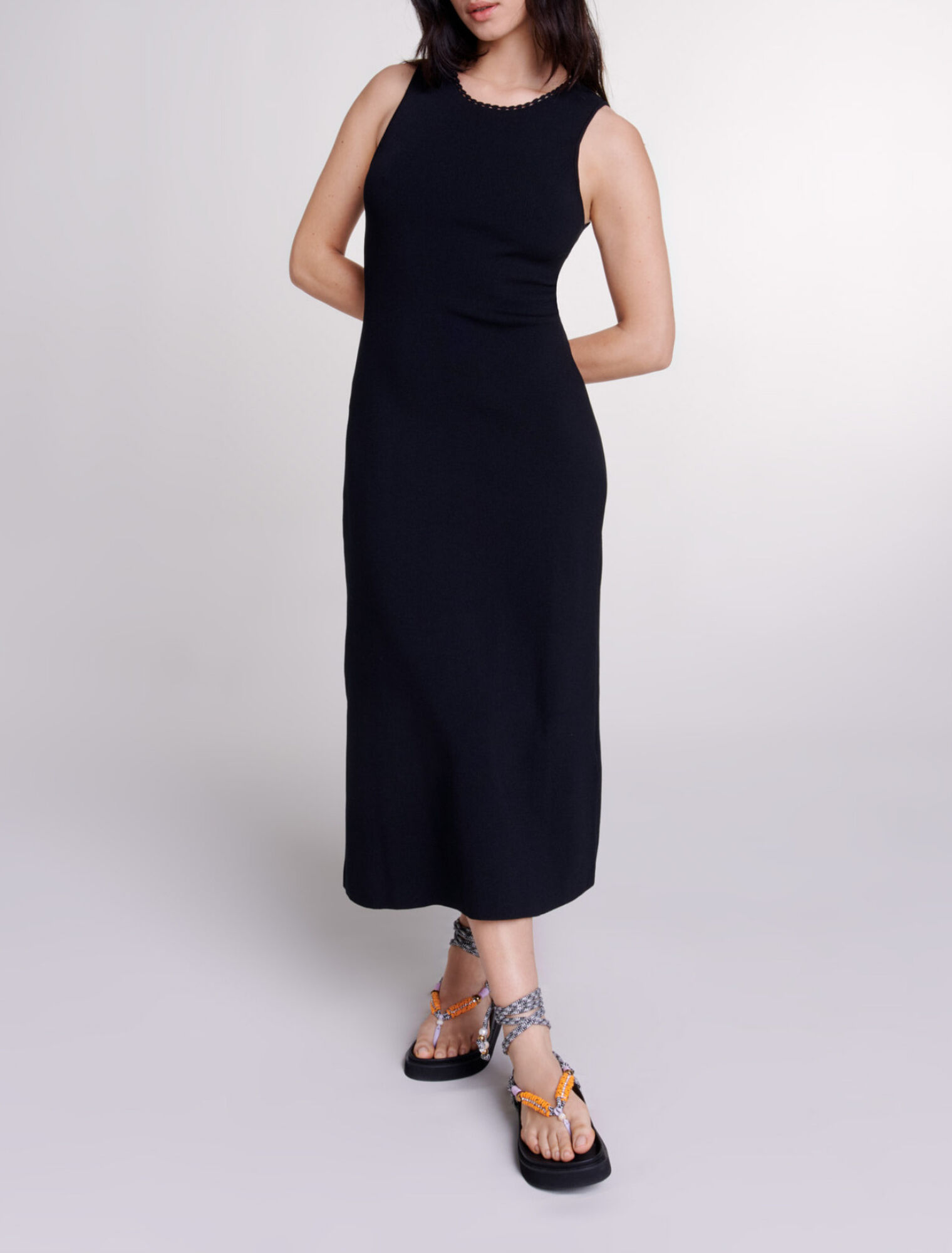 Cutaway knit maxi dress