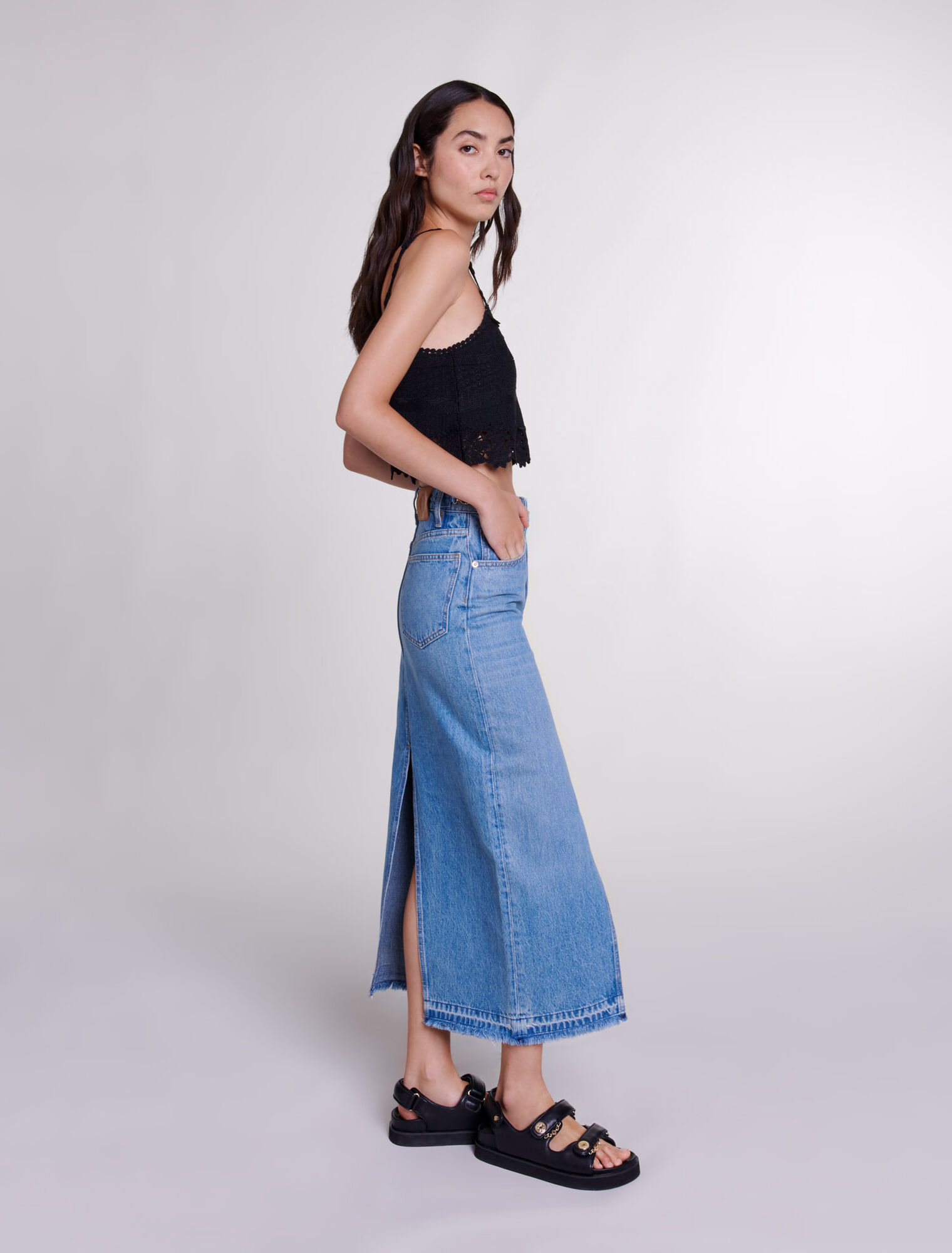Guipure crop top