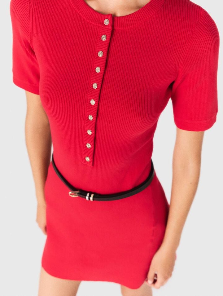 Short ribbed knit dress