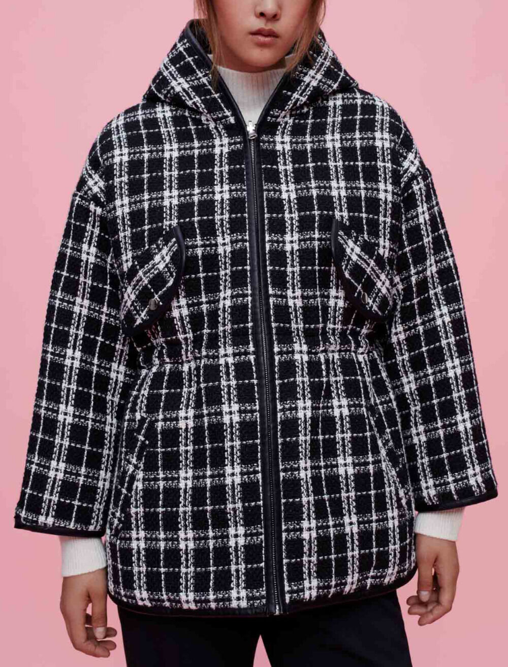 Tweed hooded jacket sale