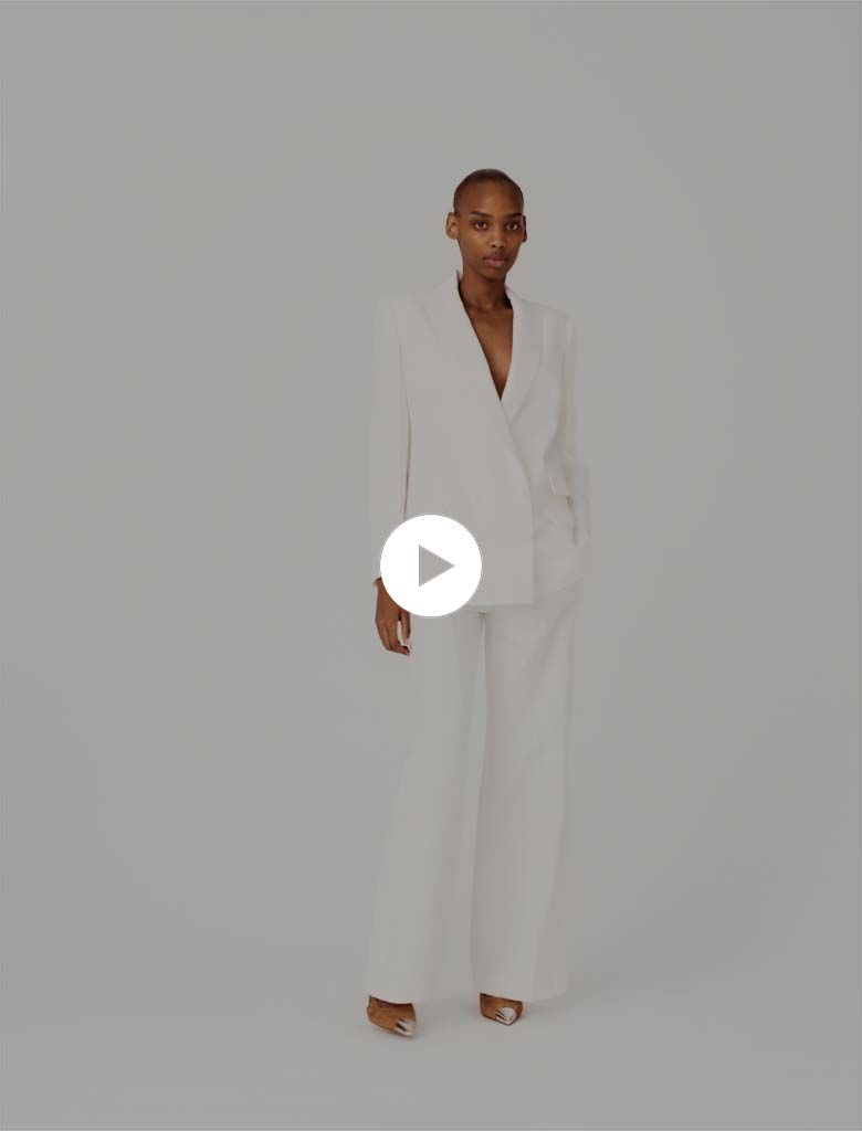 【破格！】Double-breasted Blazer Double-breasted suit jacket White For Women | Maje