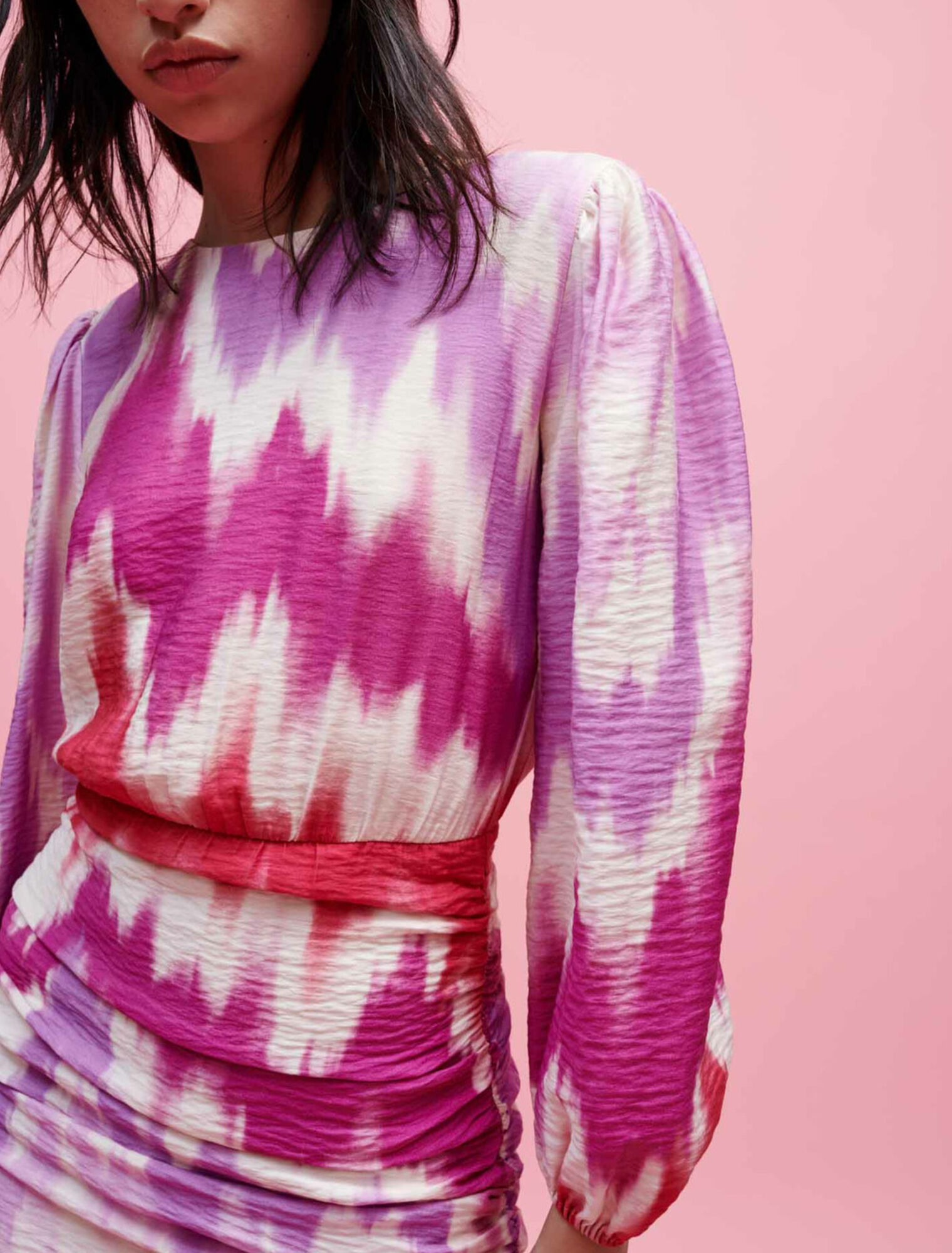 Tie and Dye printed viscose dress