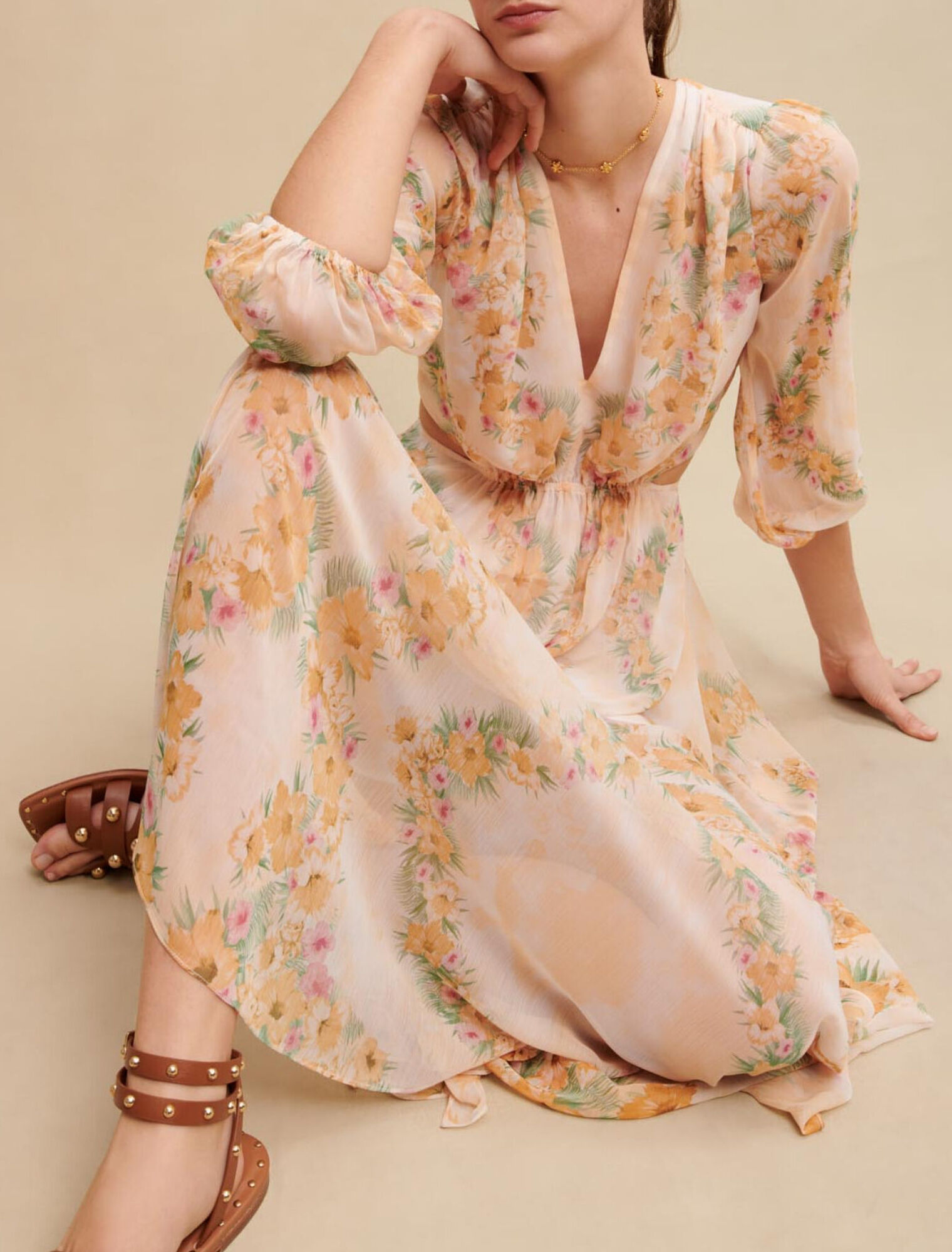 Openwork long dress