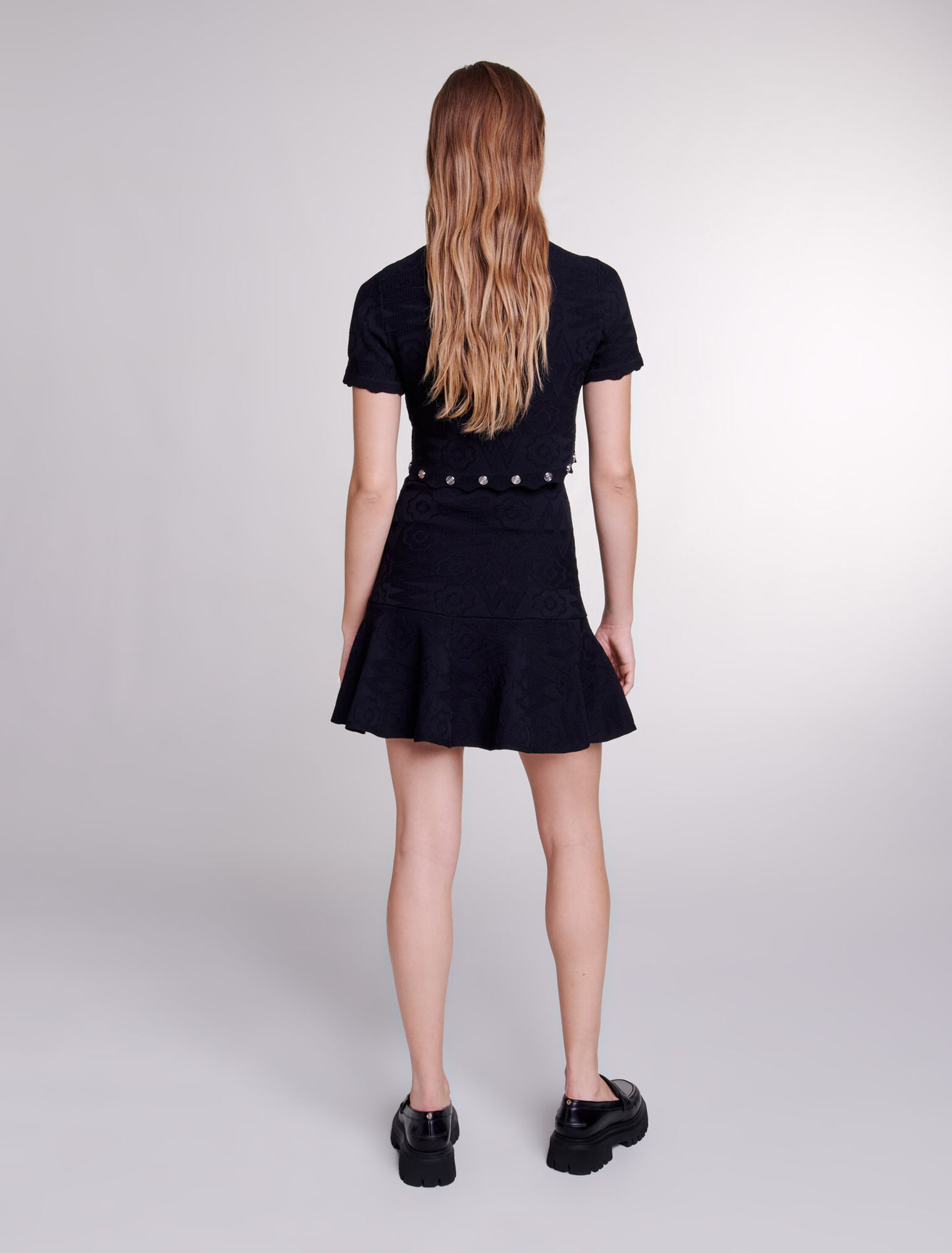 Trompe l'œil knit mini dress