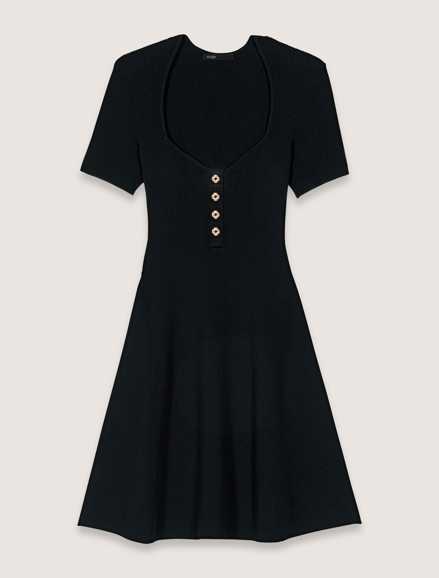 Rib knit mini dress