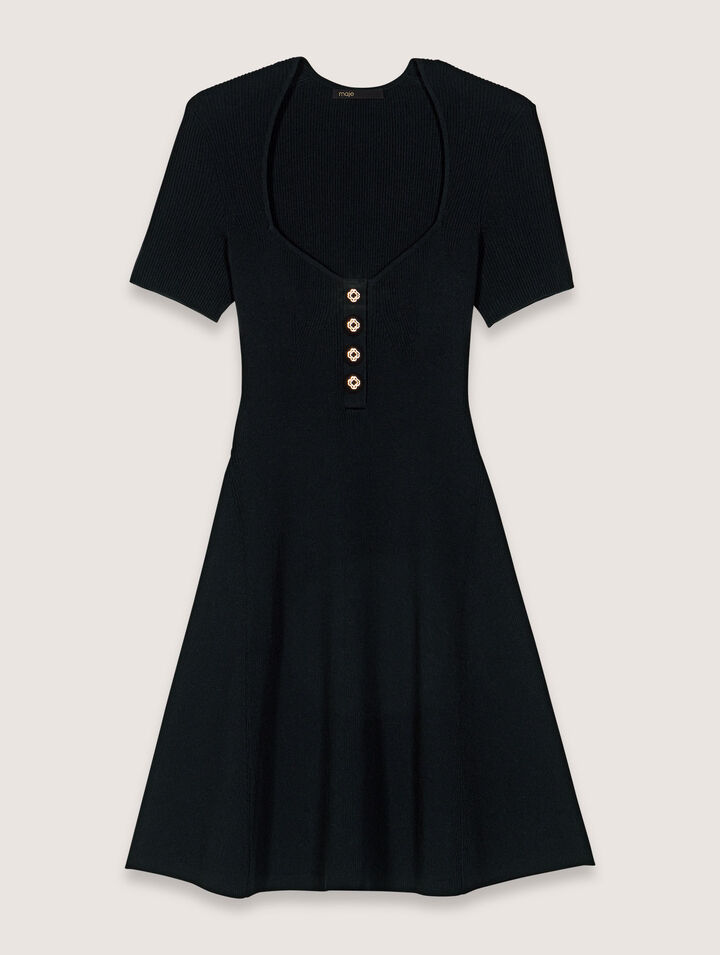 Rib knit mini dress