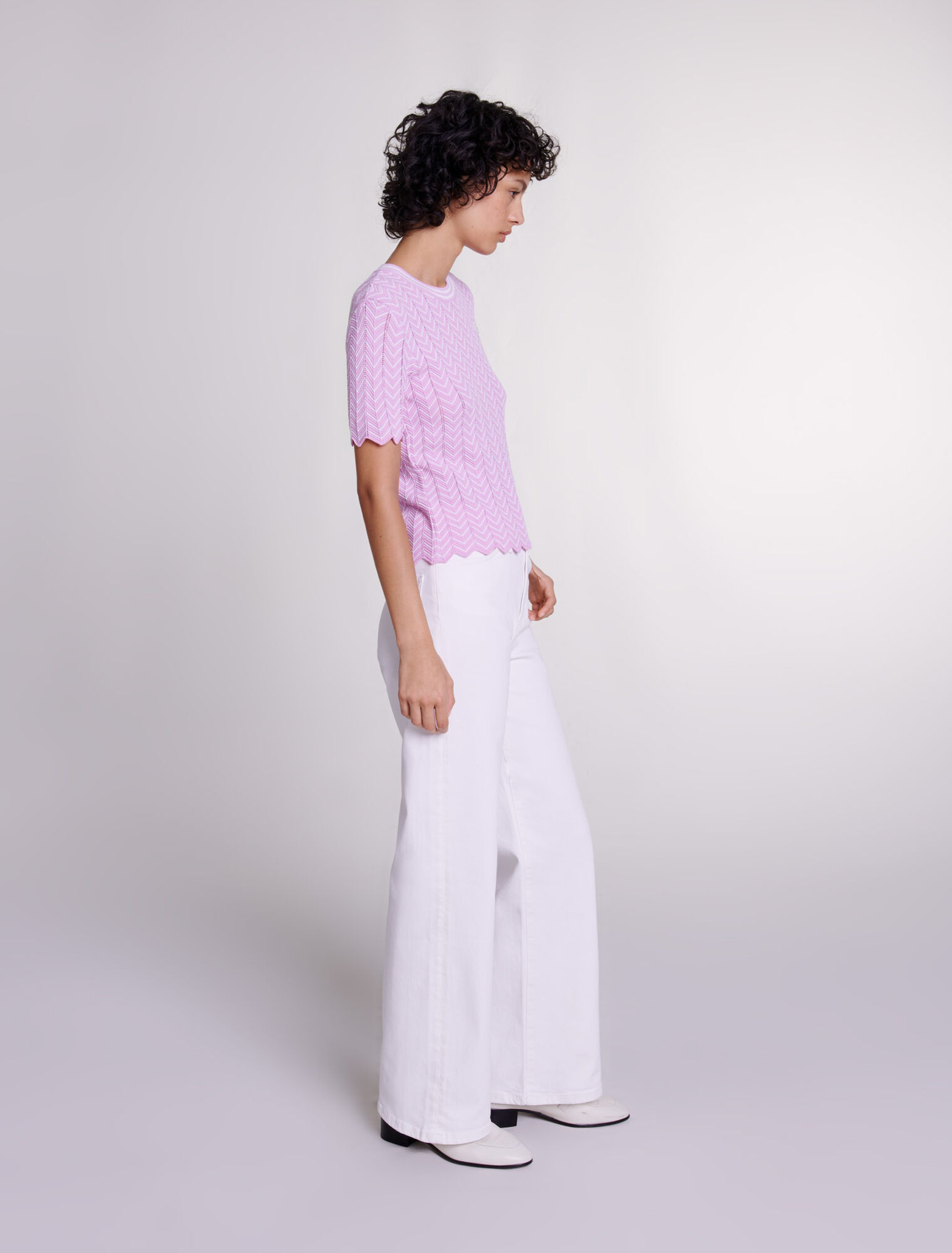 Openwork knit top