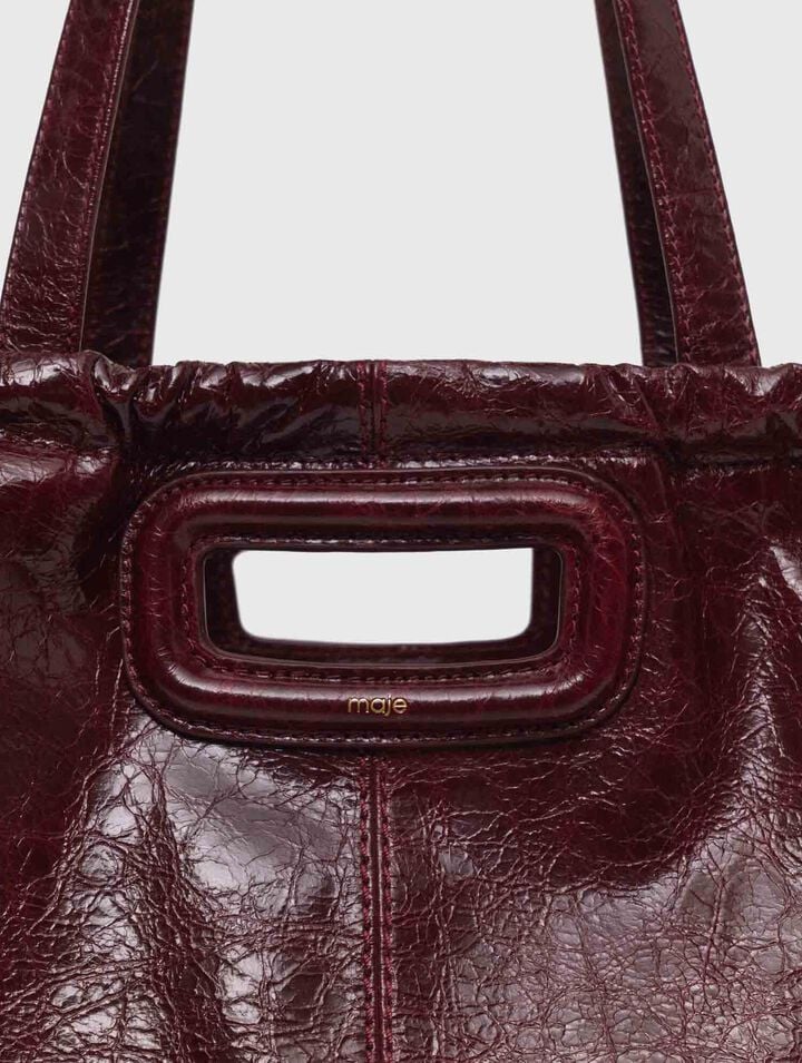 Crackled leather M Tote bag