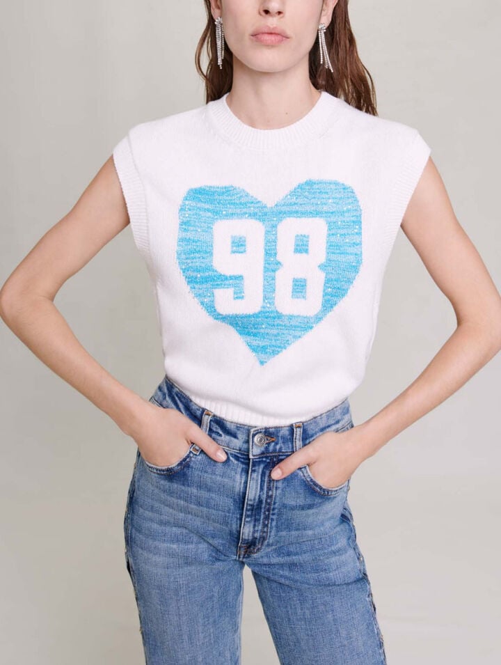 Sleeveless heart jumper