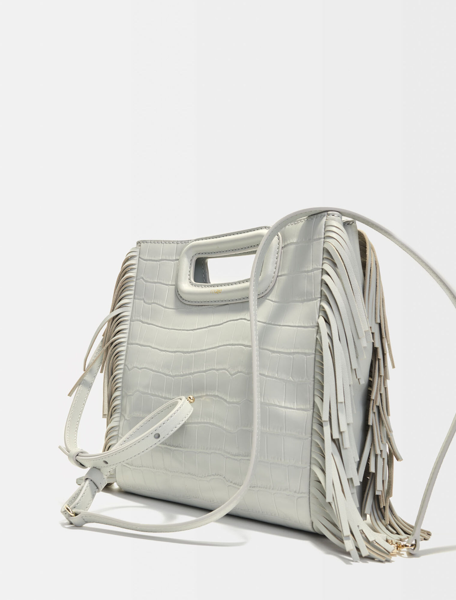 M bag in crocodile-effect leather