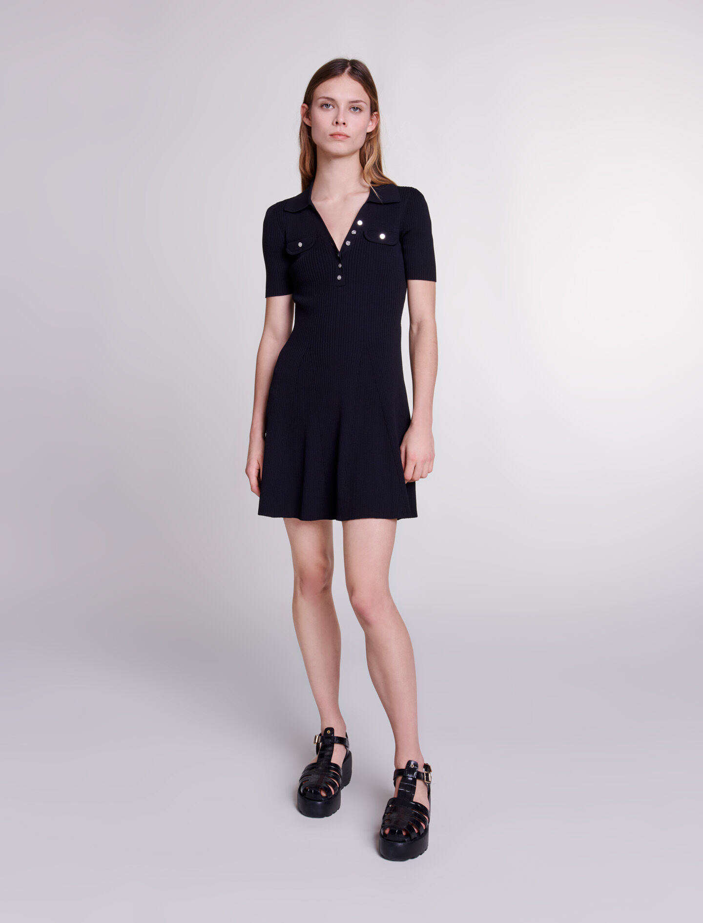 商品画像：Trois Logo Knit おぼつかない Mini Dress 3