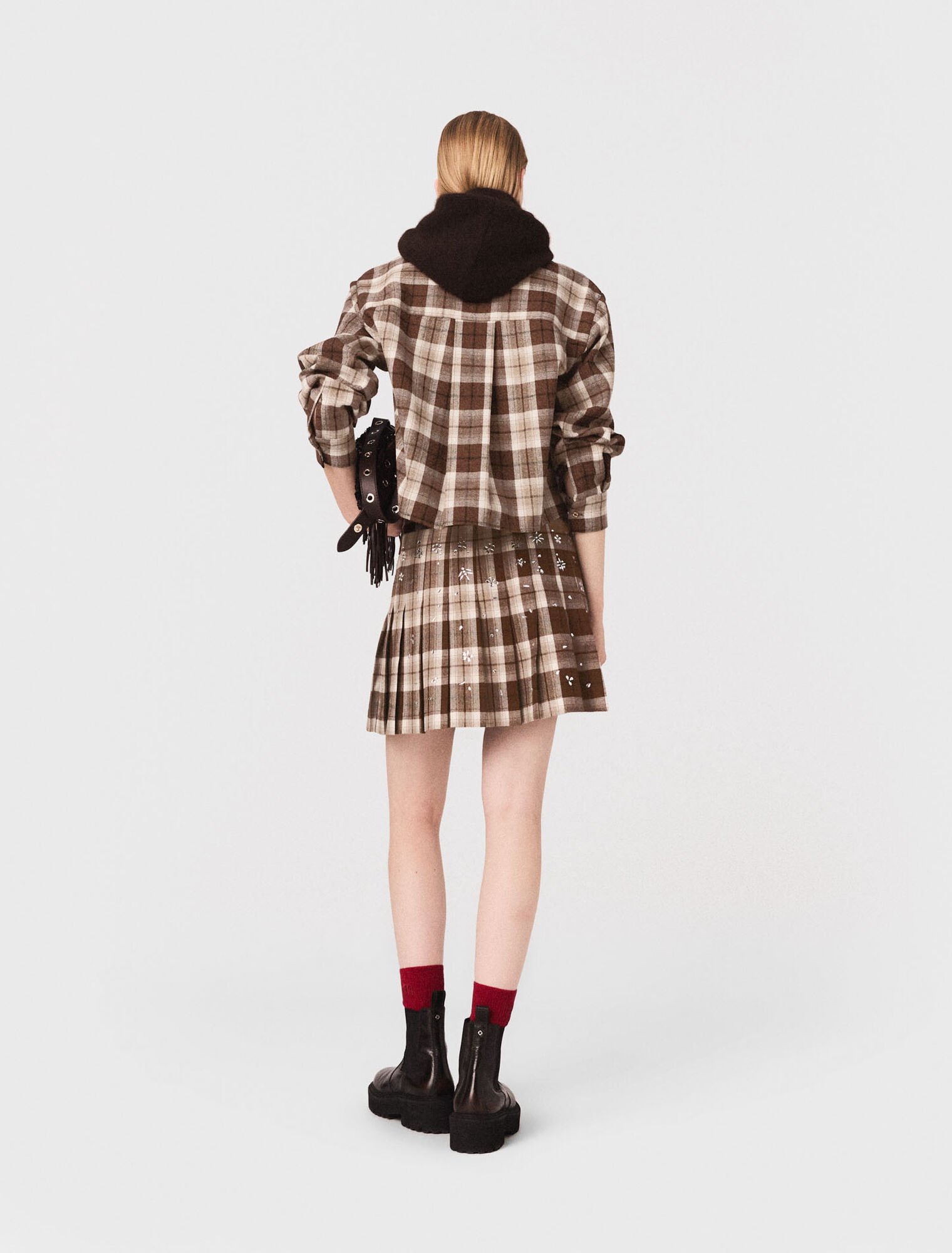 Rhinestone checked shirt Rhinestone checked shirt