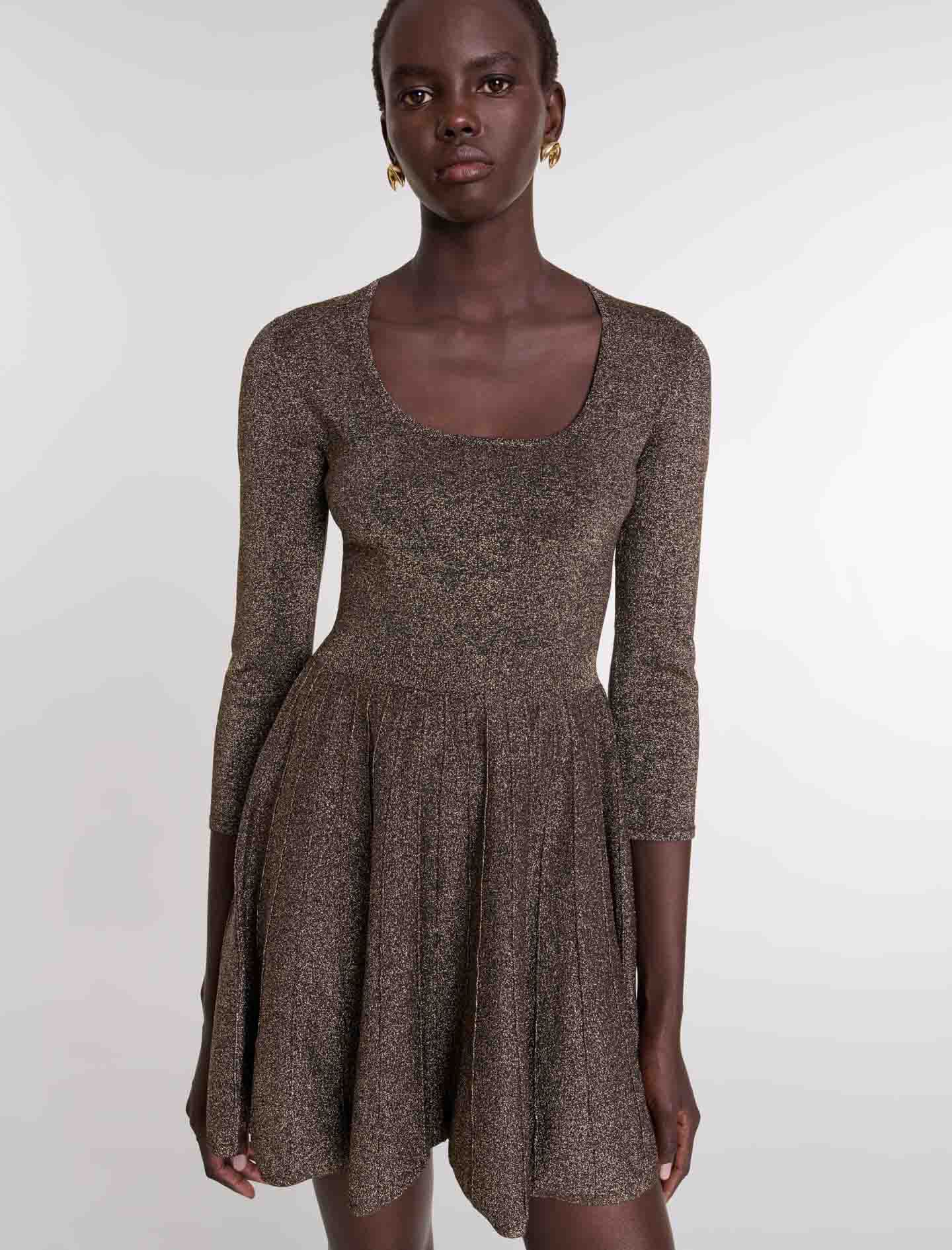 Shiny knit short dress Denim - Jeans For Women | Maje