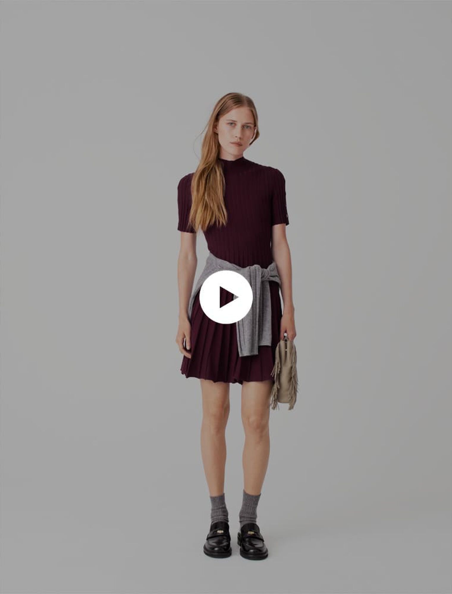 High-neck short skater dress