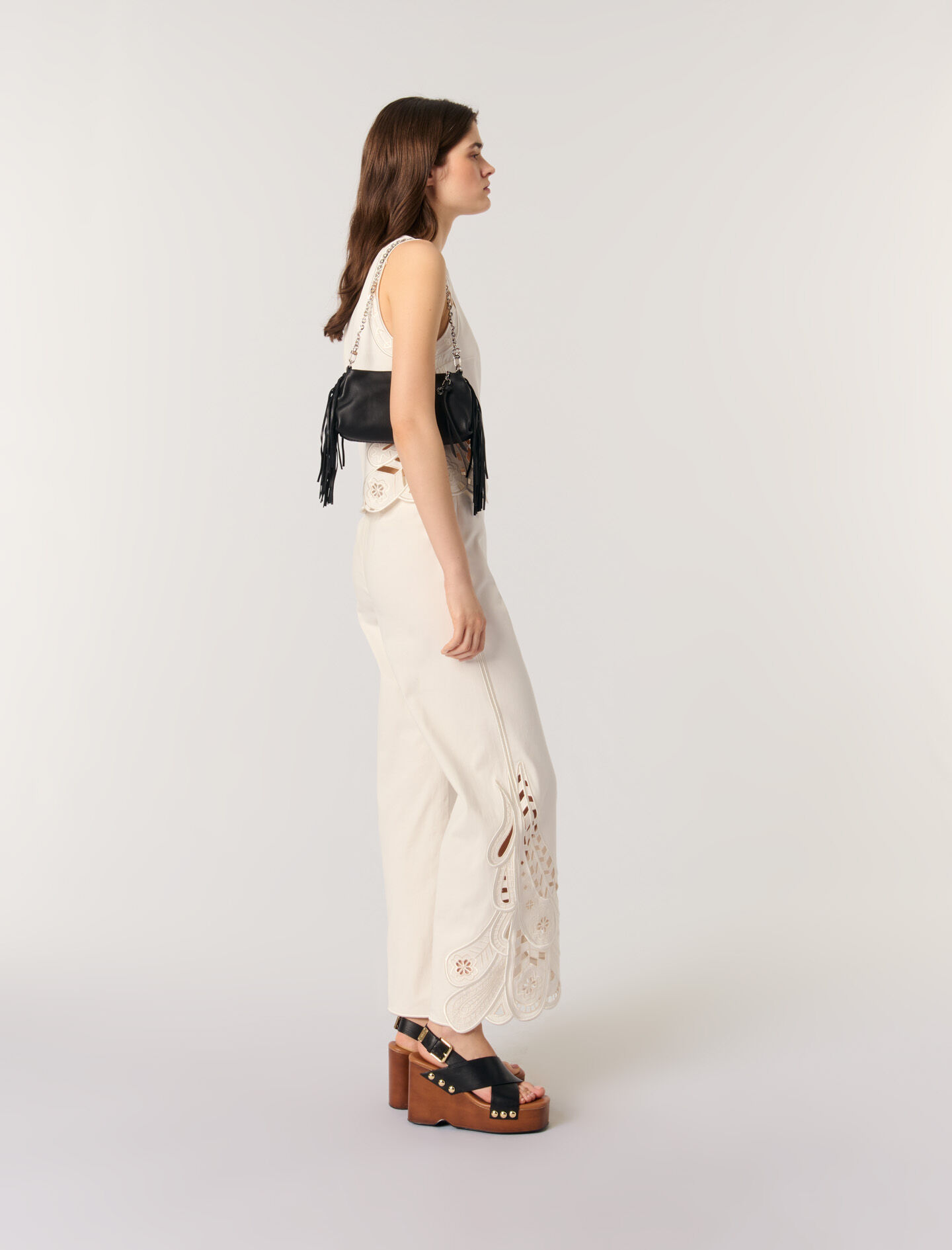 Embroidered vest top White For Women | Maje