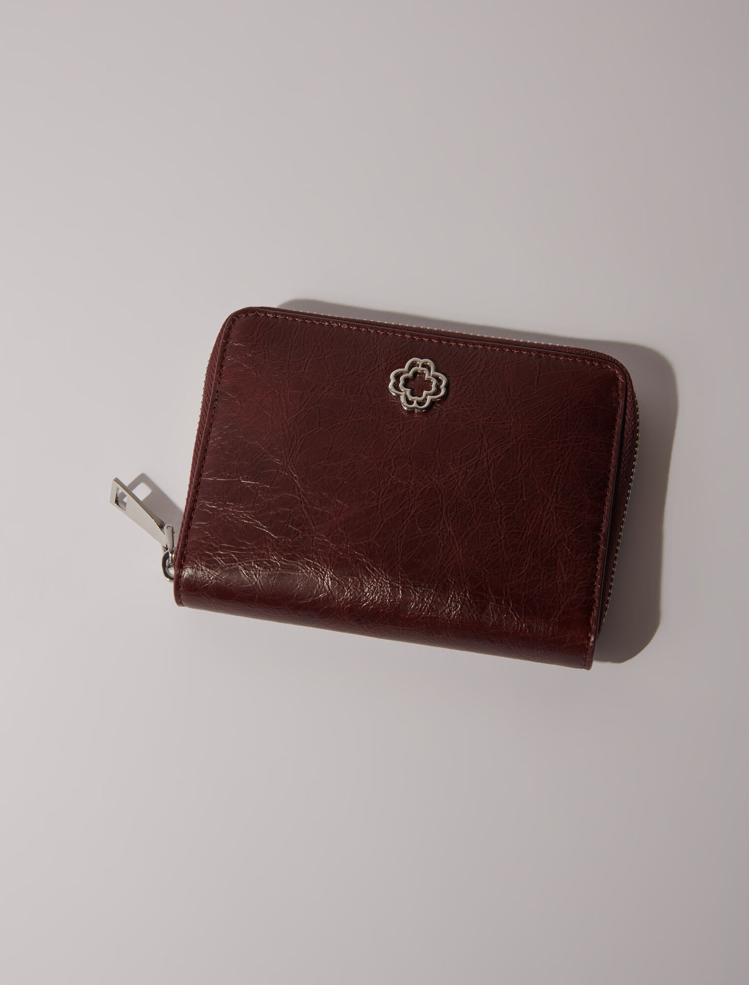 Crackled leather wallet