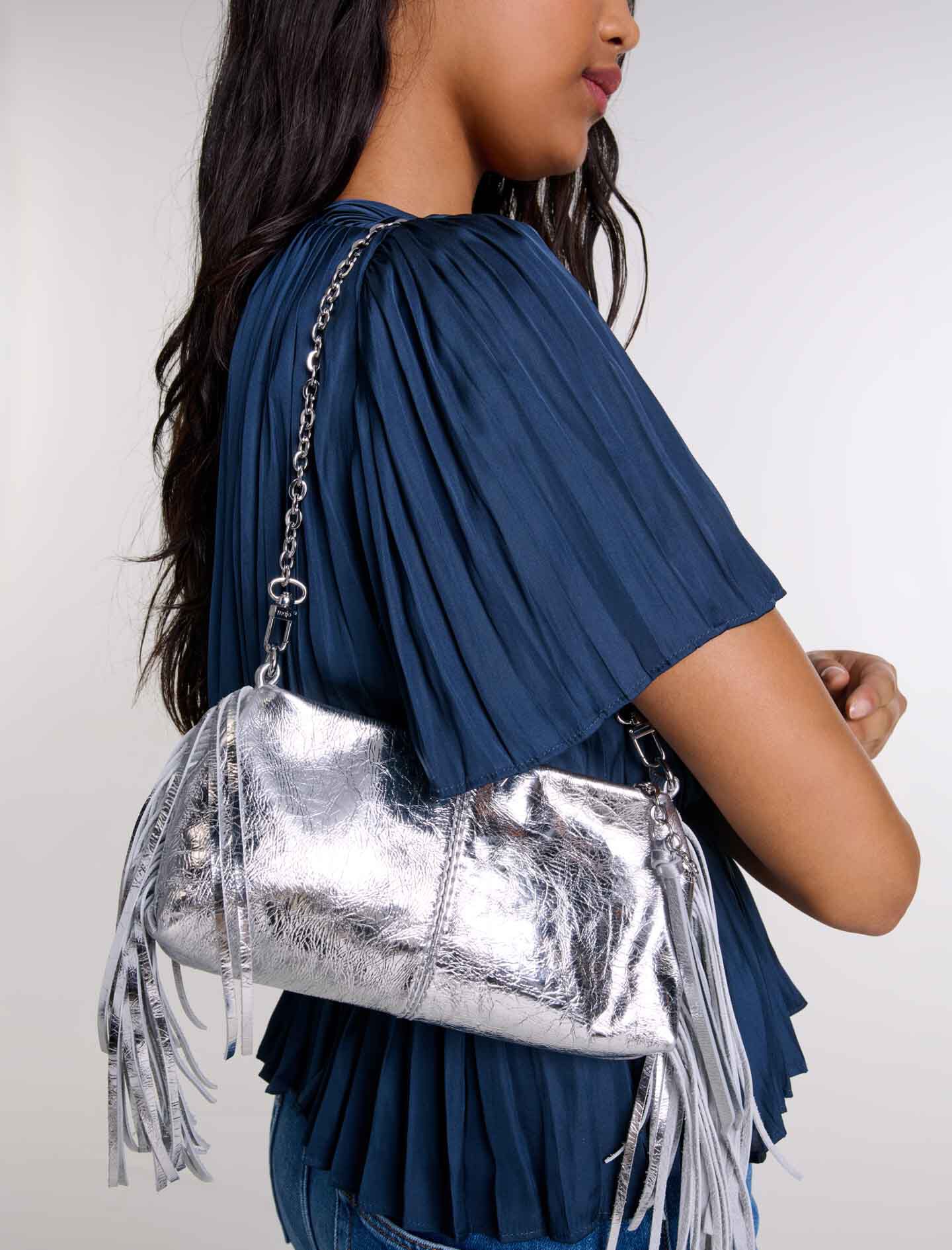 2024年新作 For Gray / Black bag clutch leather M Miss Women Maje | スキー