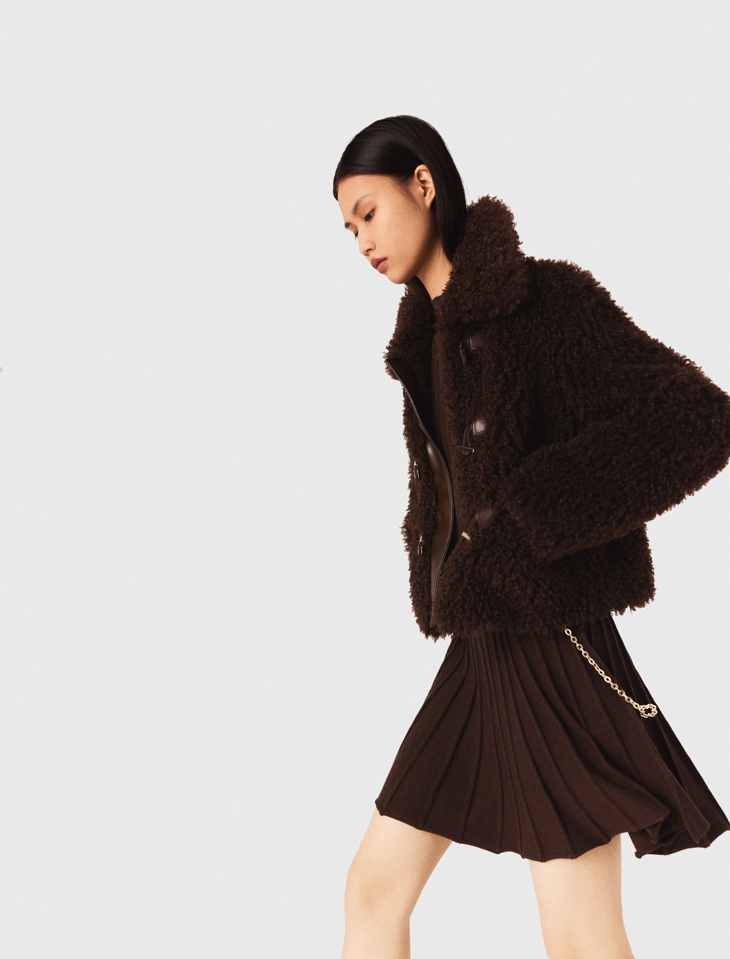 Short curly coat Brown For Women | Maje