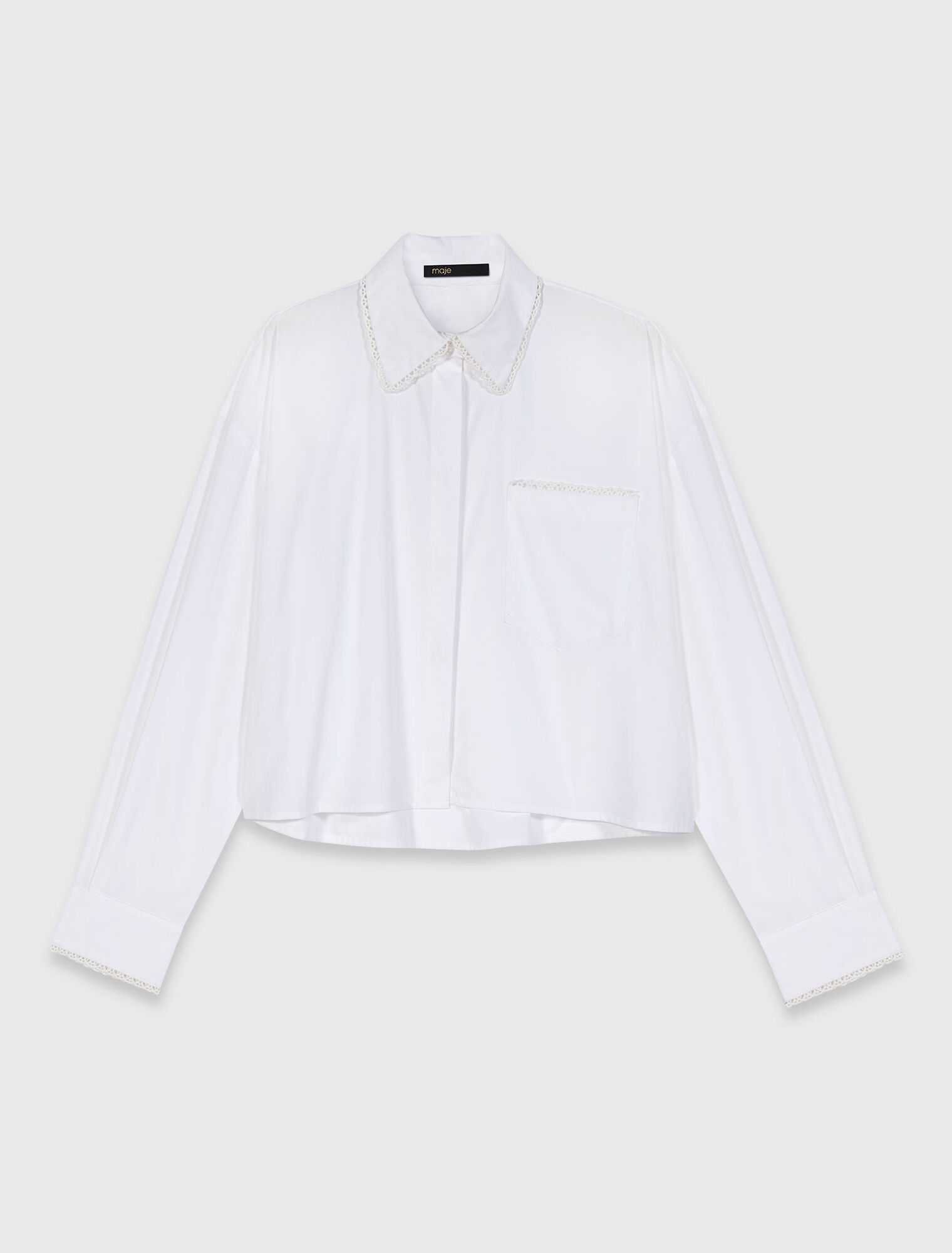 Crochet collar shirt