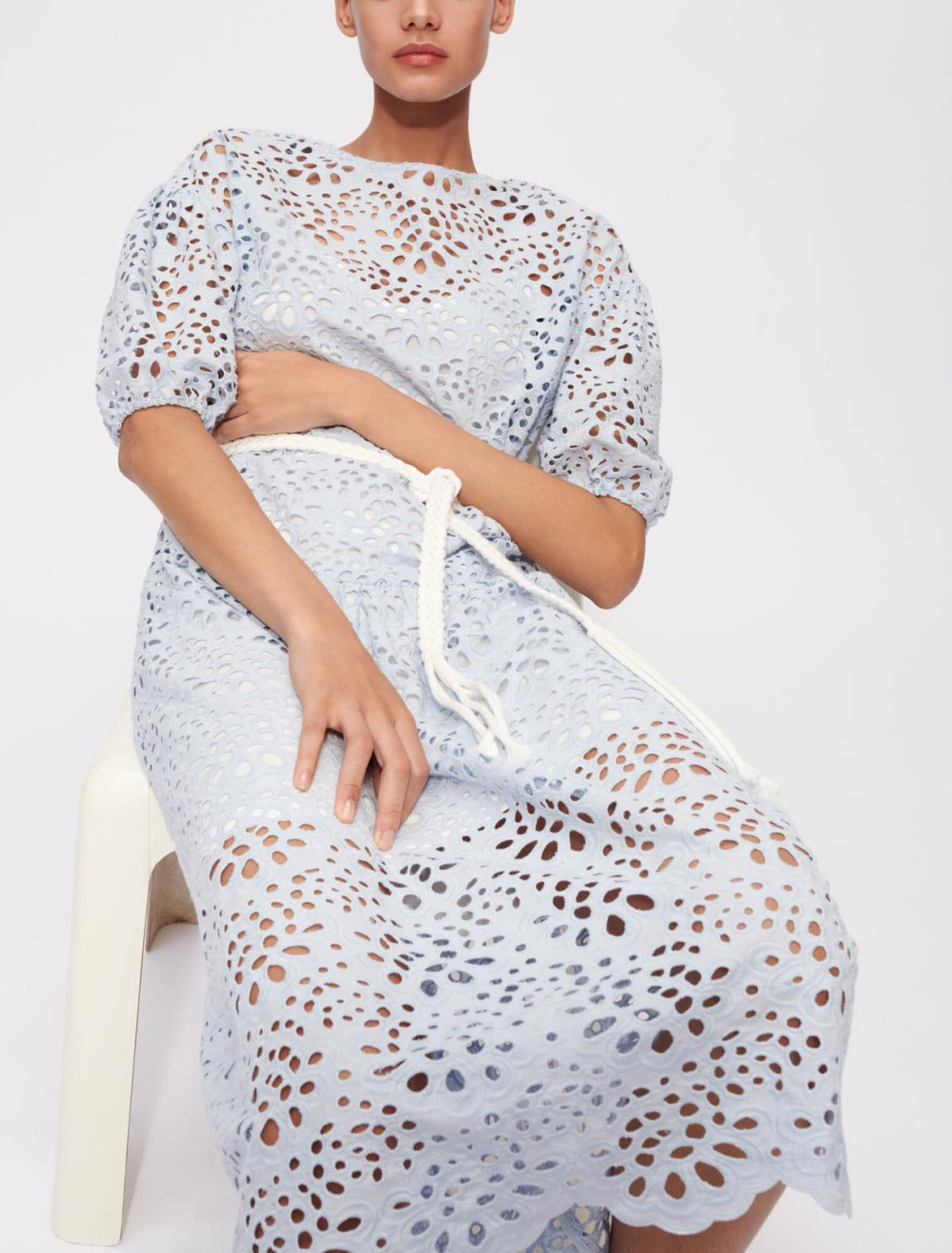 Bare-back guipure dress