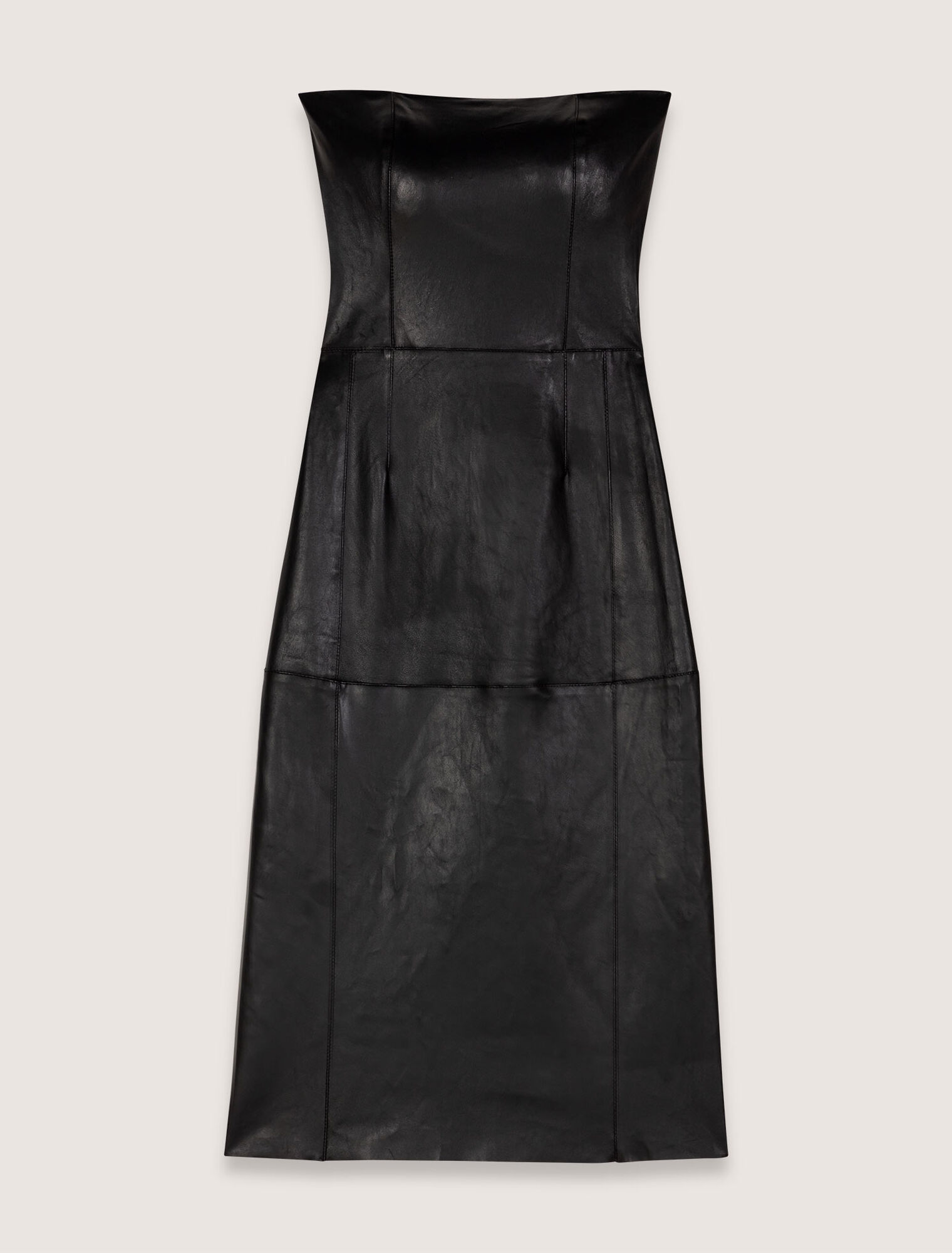 Bustier leather midi dress