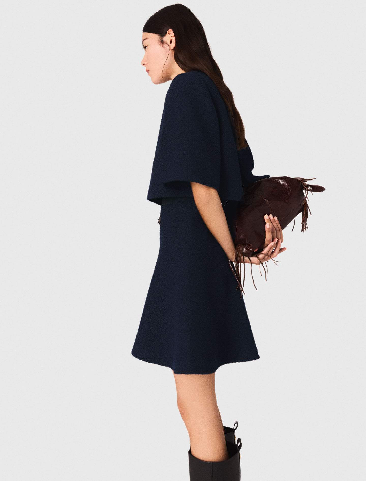 2-in-1 tweed-effect dress Blue For Women | Maje