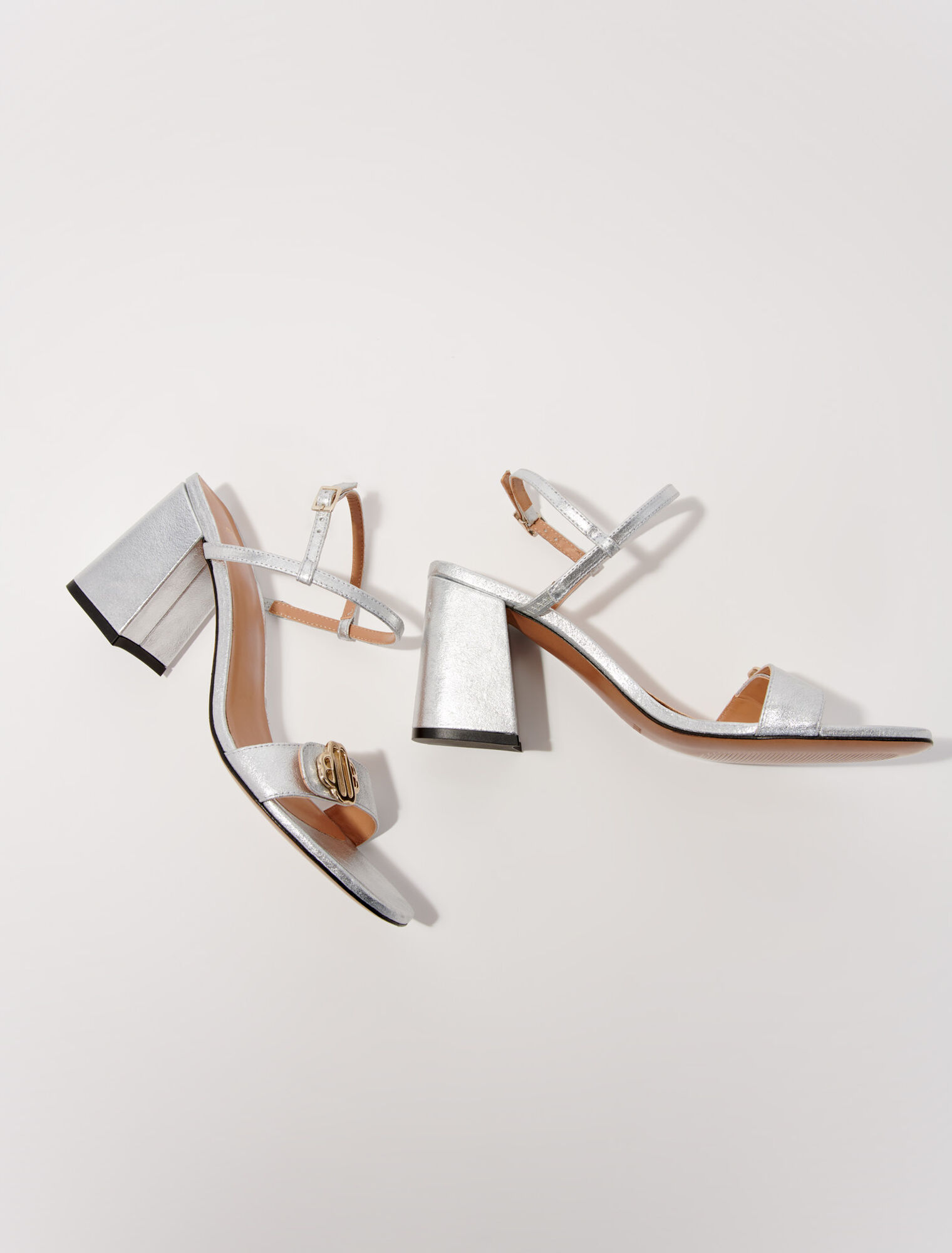 Metallic leather sandals