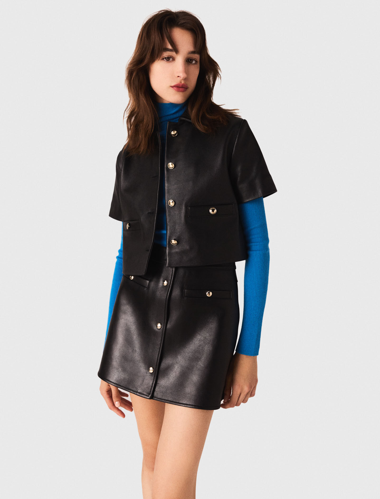 ジャケット・アウター Maje belted leather jacket MAJE LEATHER JACKET, MOTO BIKER JACKET WITH BELT | eBay