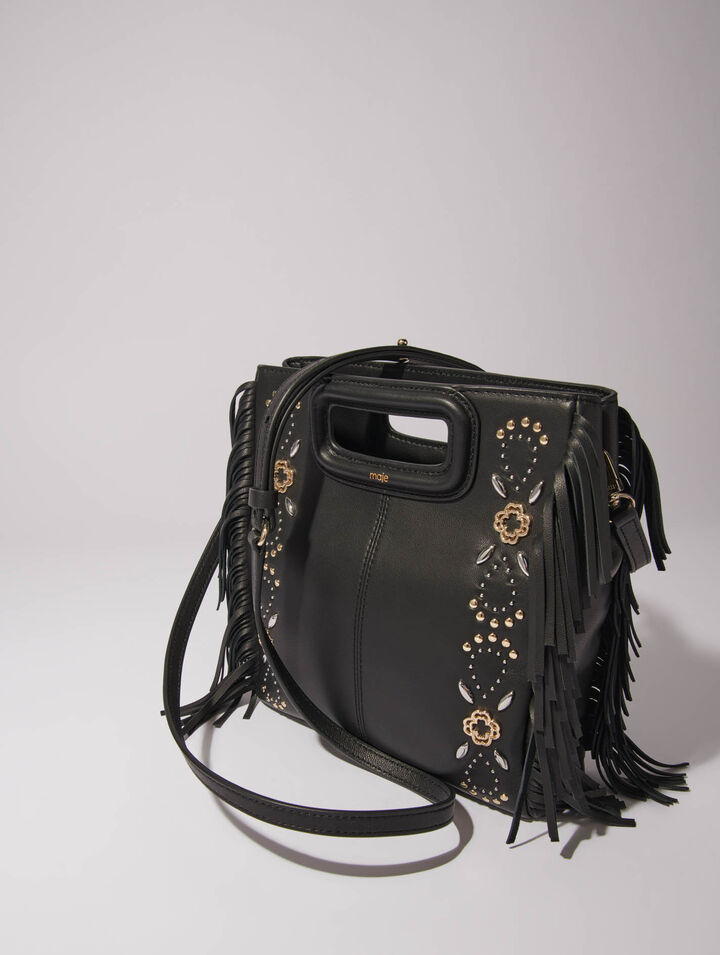 Studded leather M bag