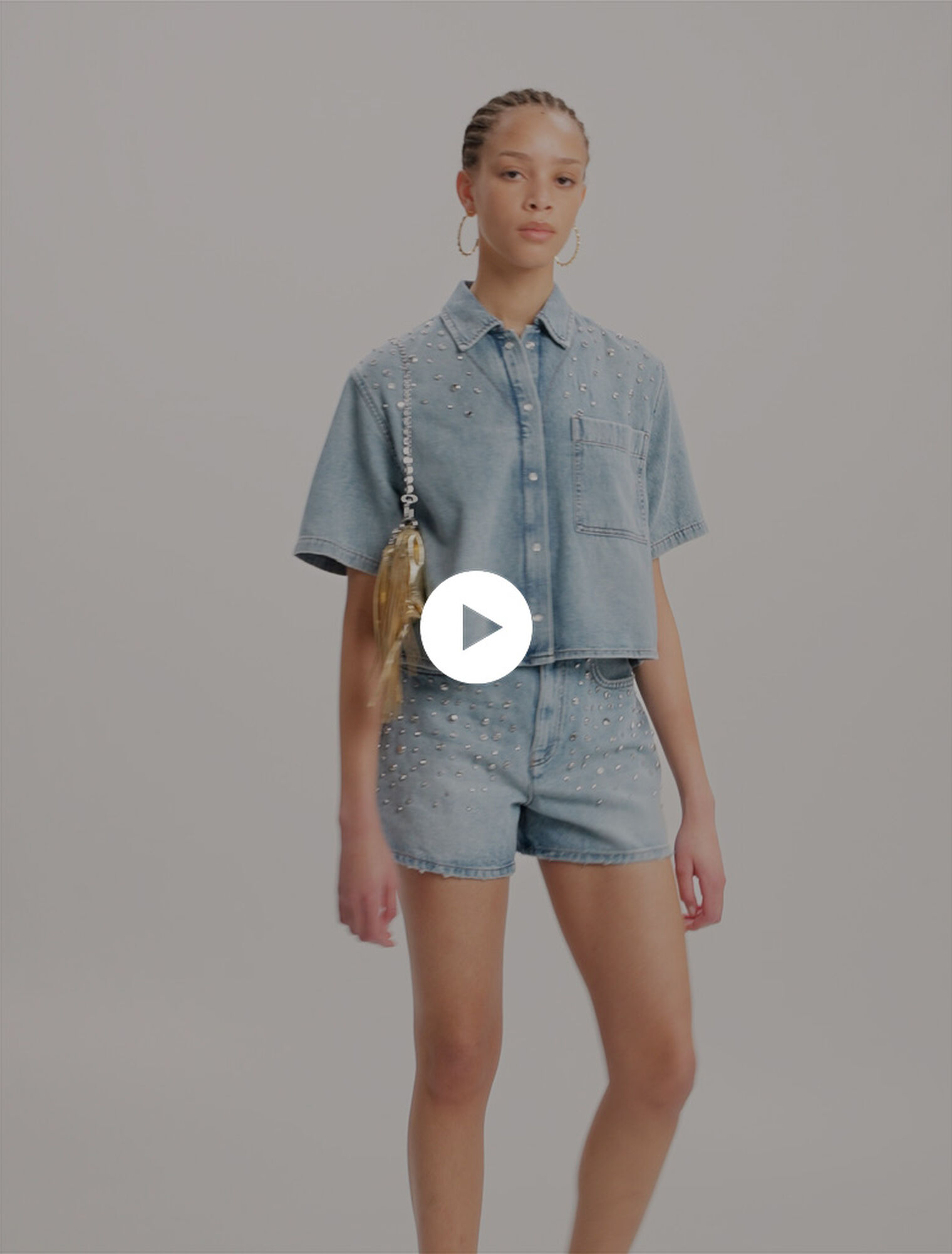 Studded denim shirt
