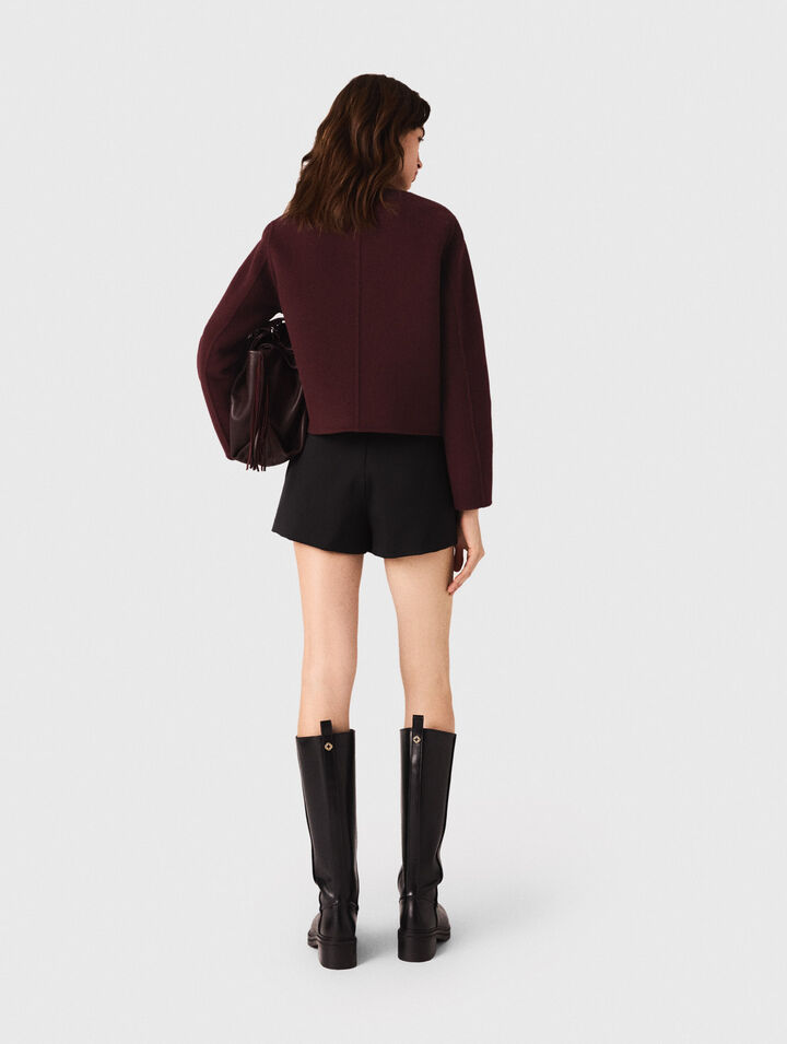 Straight-fit pleated shorts