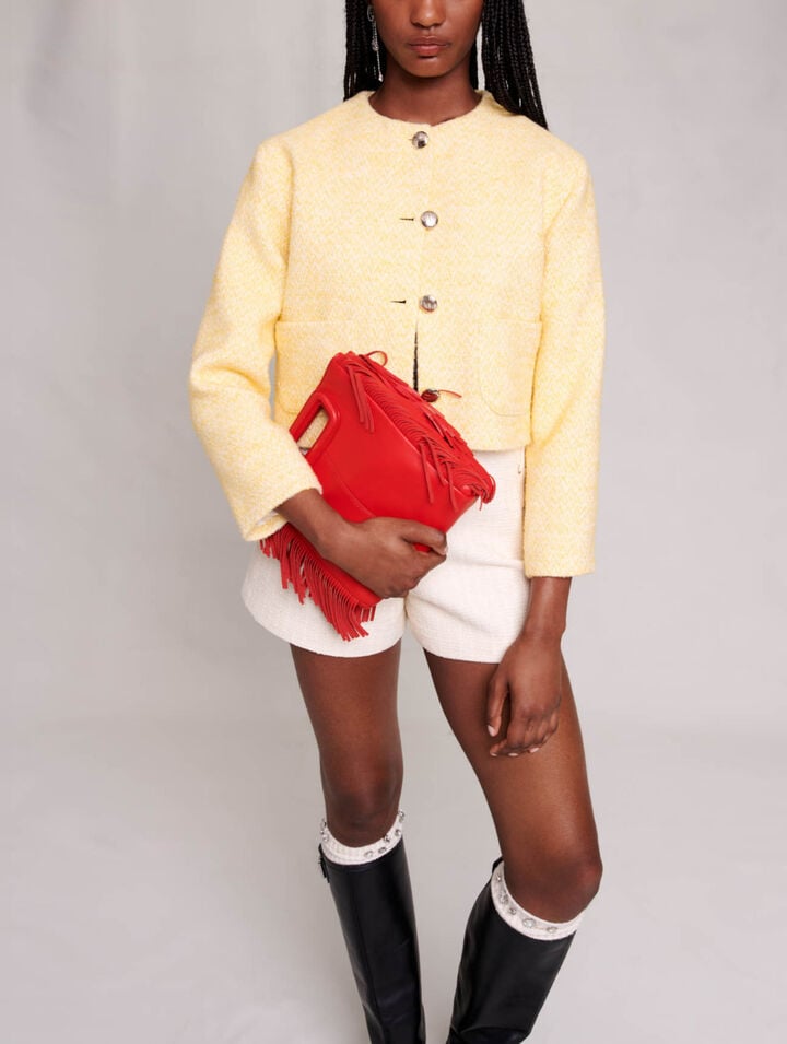 Cropped jacket in tweed