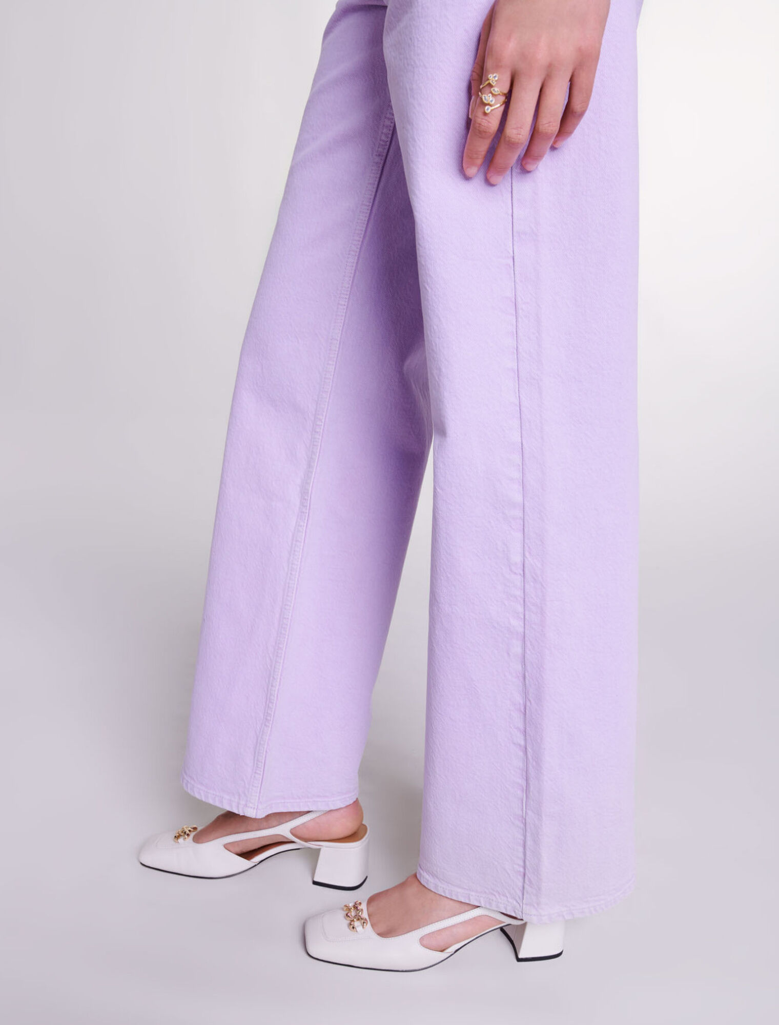 Faded wide-leg jeans