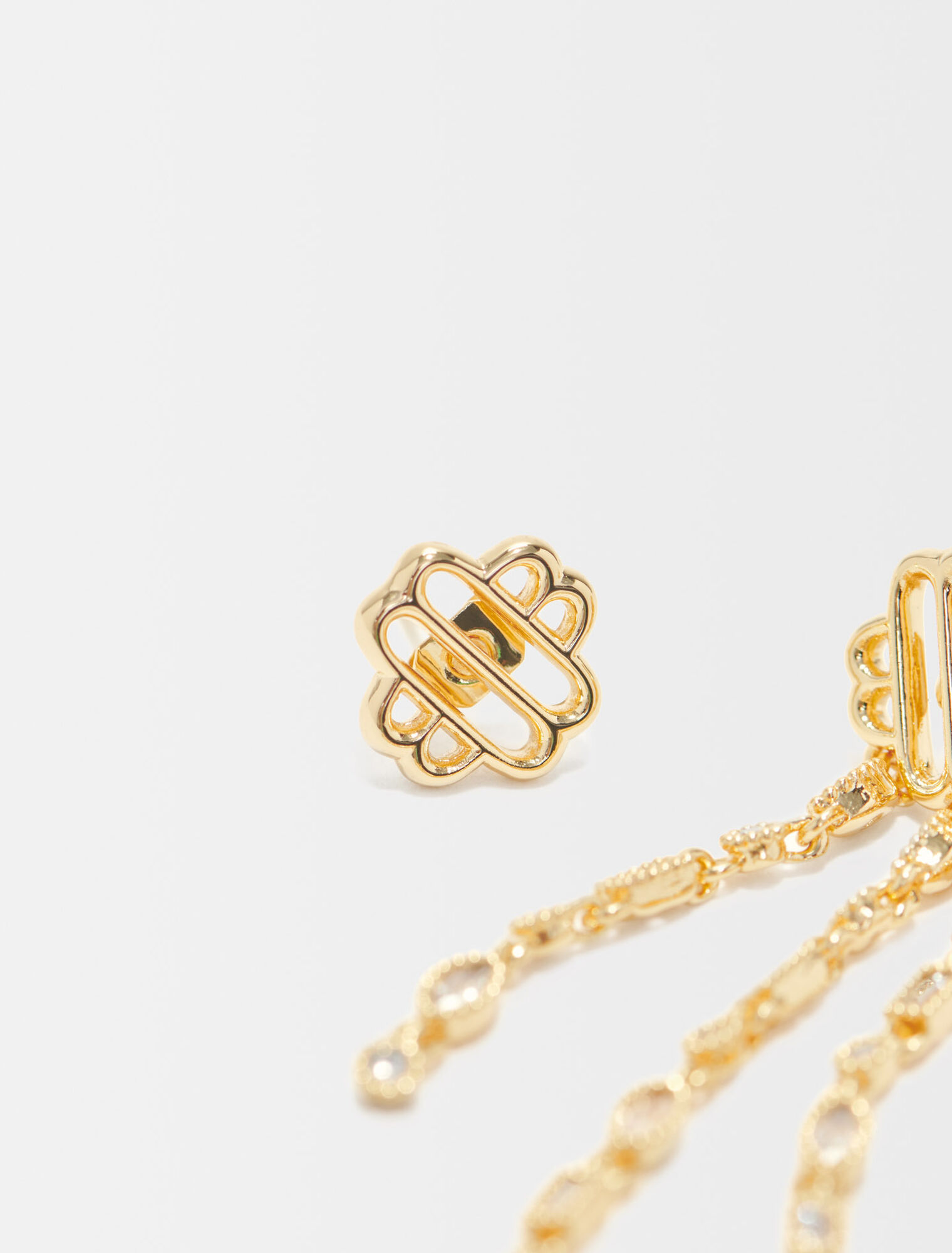 Clover and diamanté earrings