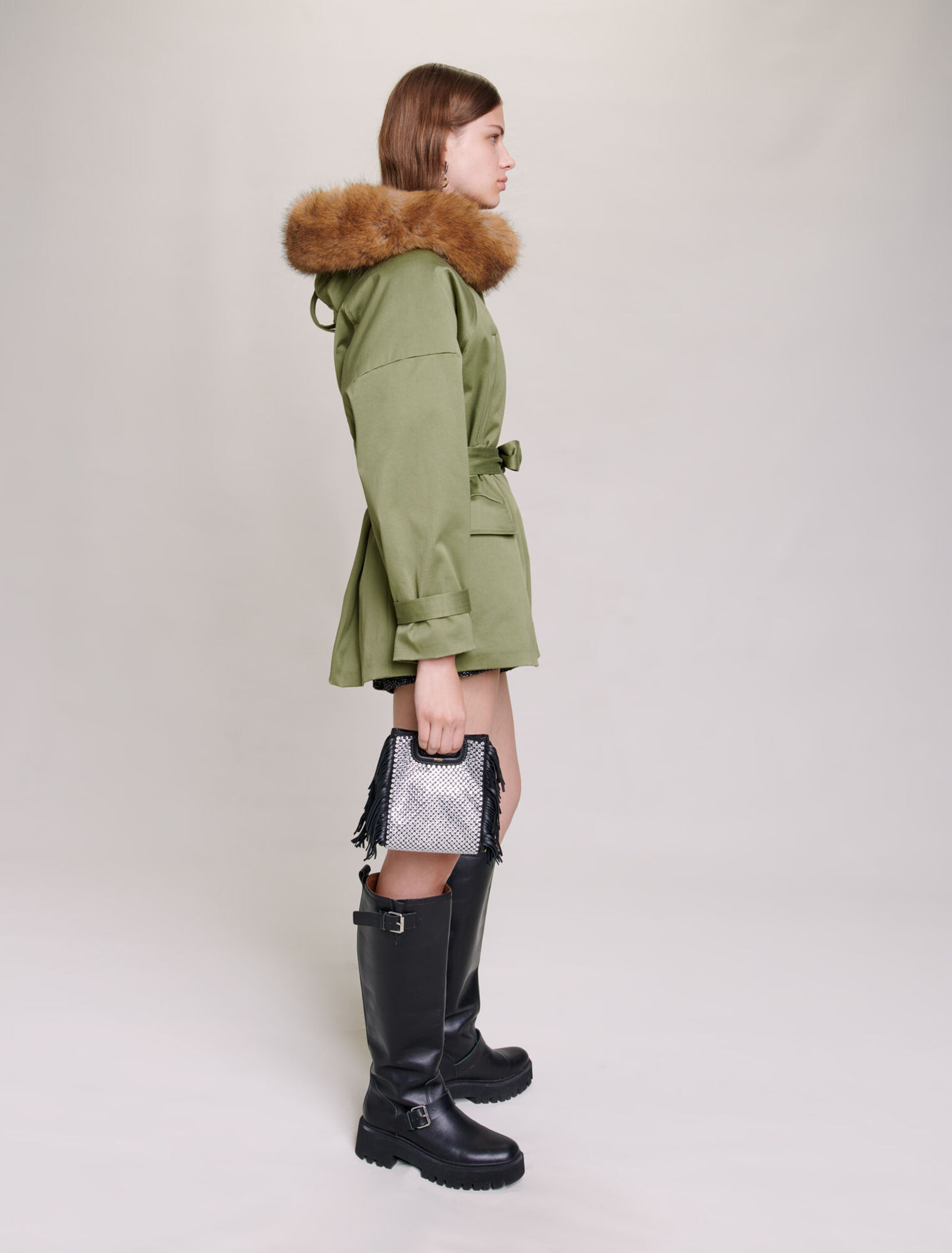 Short hooded parka