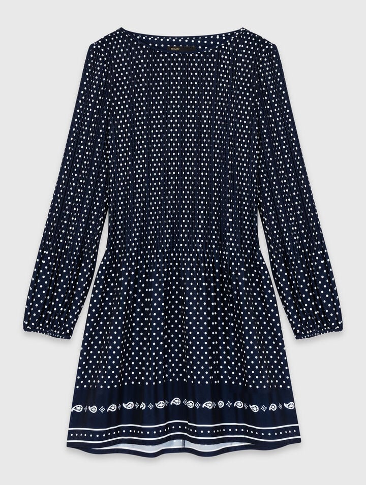 Patterned pleated dress
