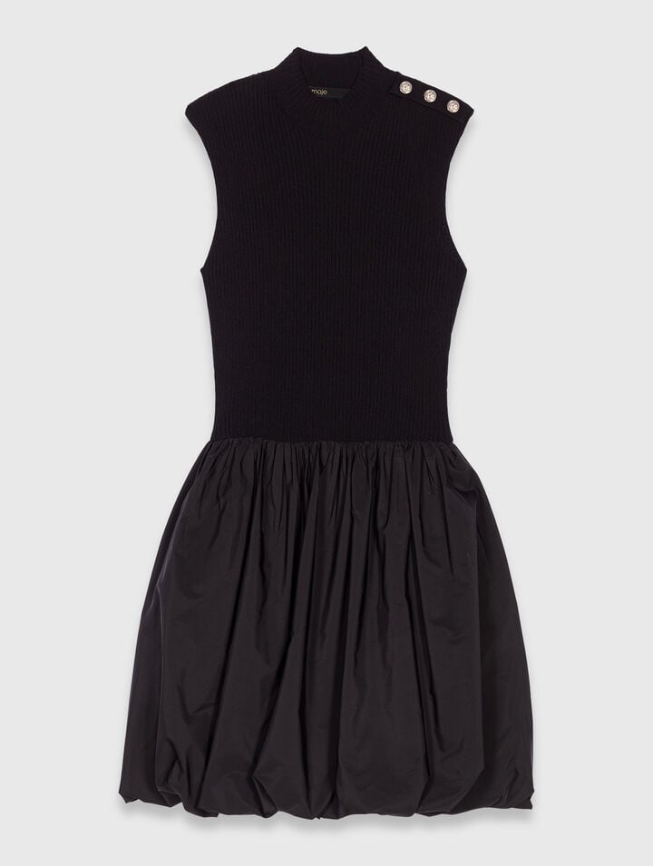 Short mesh and taffeta dress