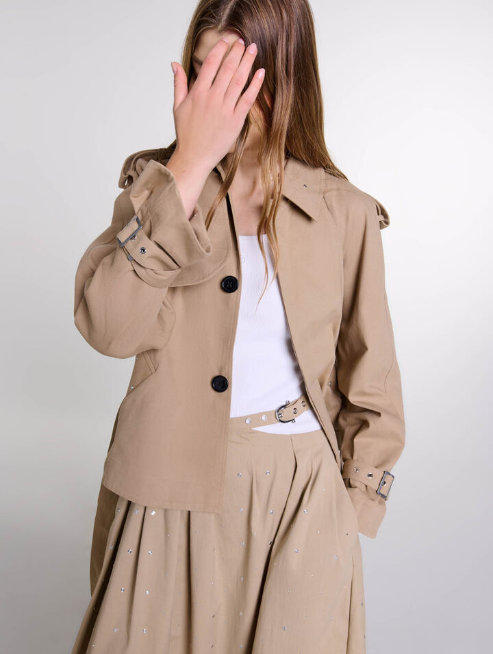 Short studded trench coat