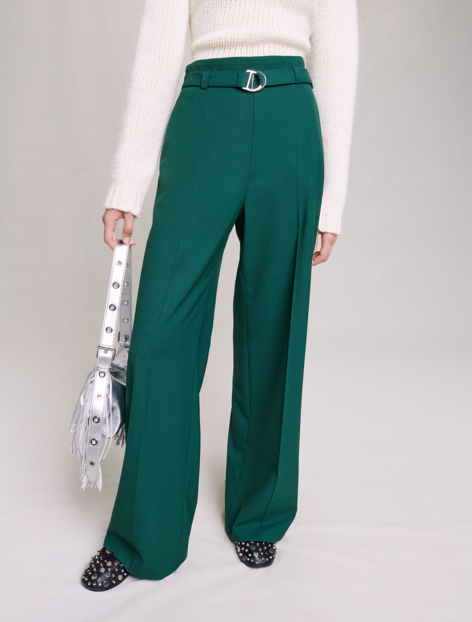Wide-leg suit trousers