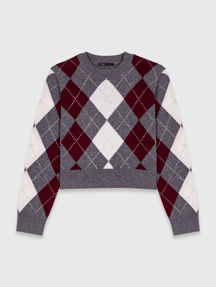 Argyle crop jumper