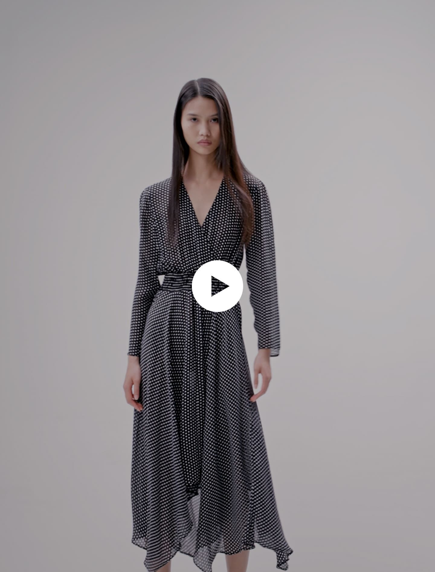 Grey polka dot dress store