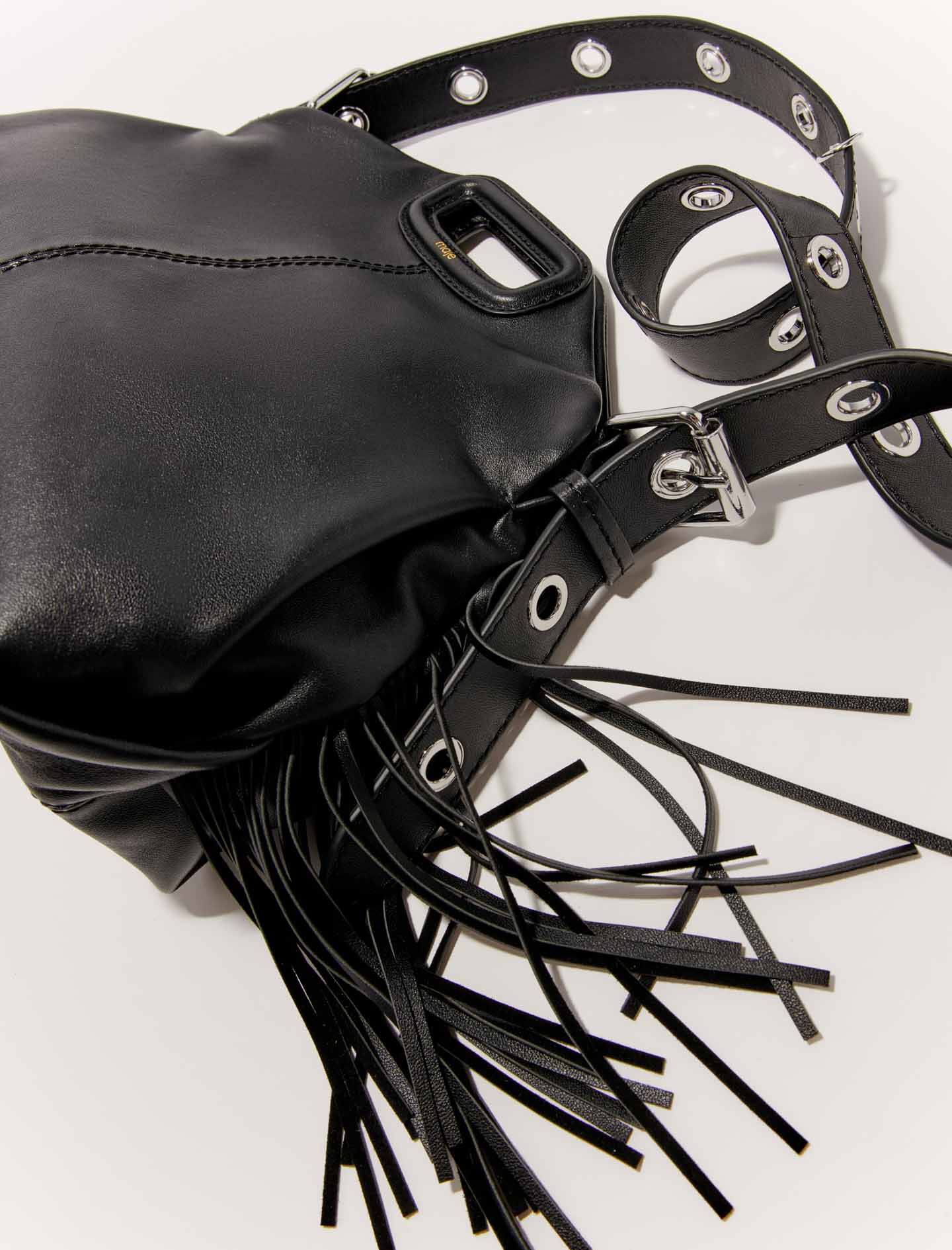 Smooth leather Miss M bag Black / Gray For Women | Maje