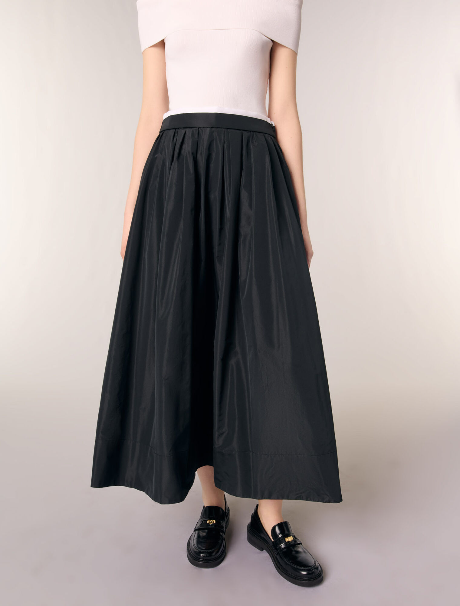 maxi skirt with contrast waistband